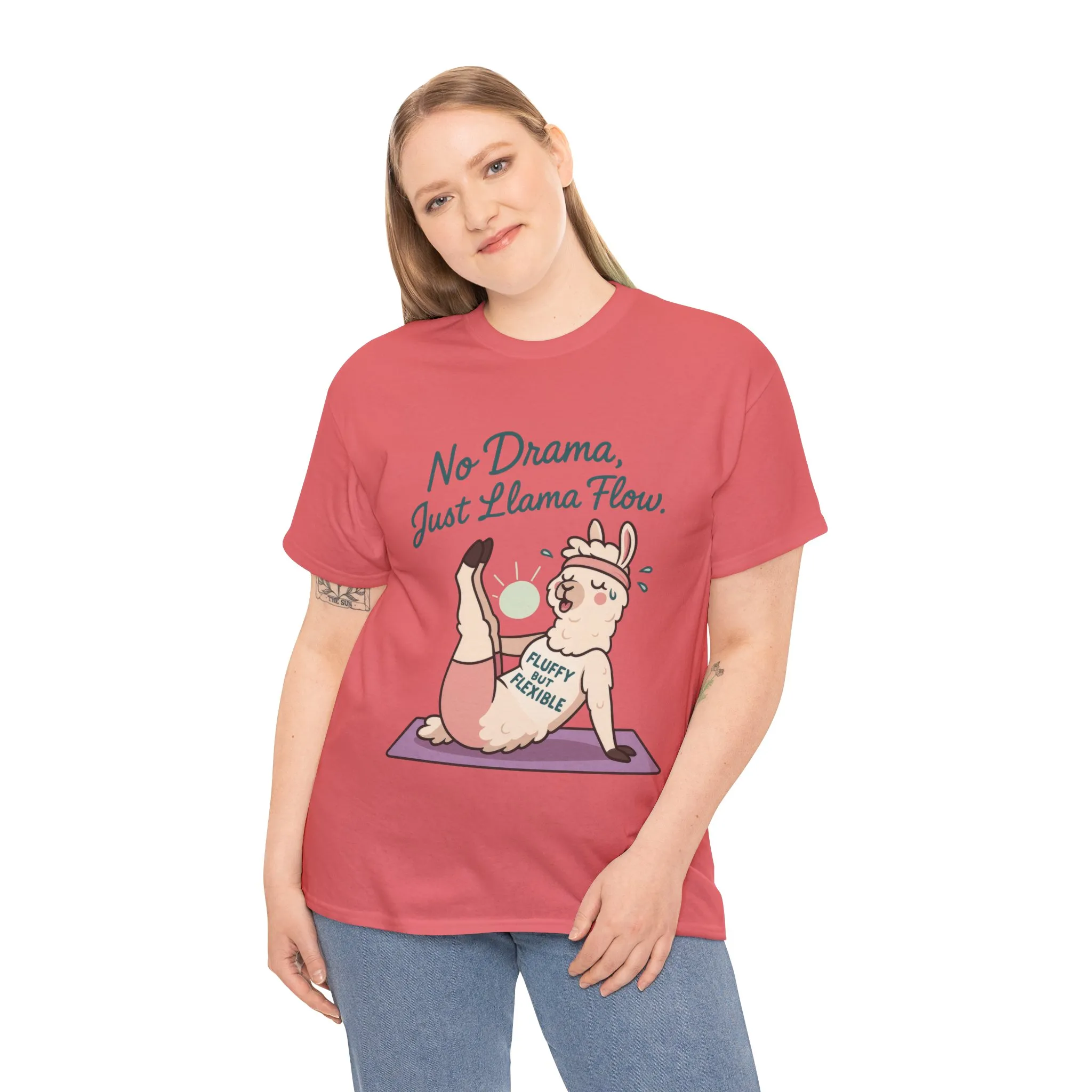 No Drama Llama Yoga Tee, Funny Yoga Llama T-Shirt for Women, Gift for Yoga Lovers, Fun Yoga T-Shirt for Animal Lovers, Humor Shirt - Image 33