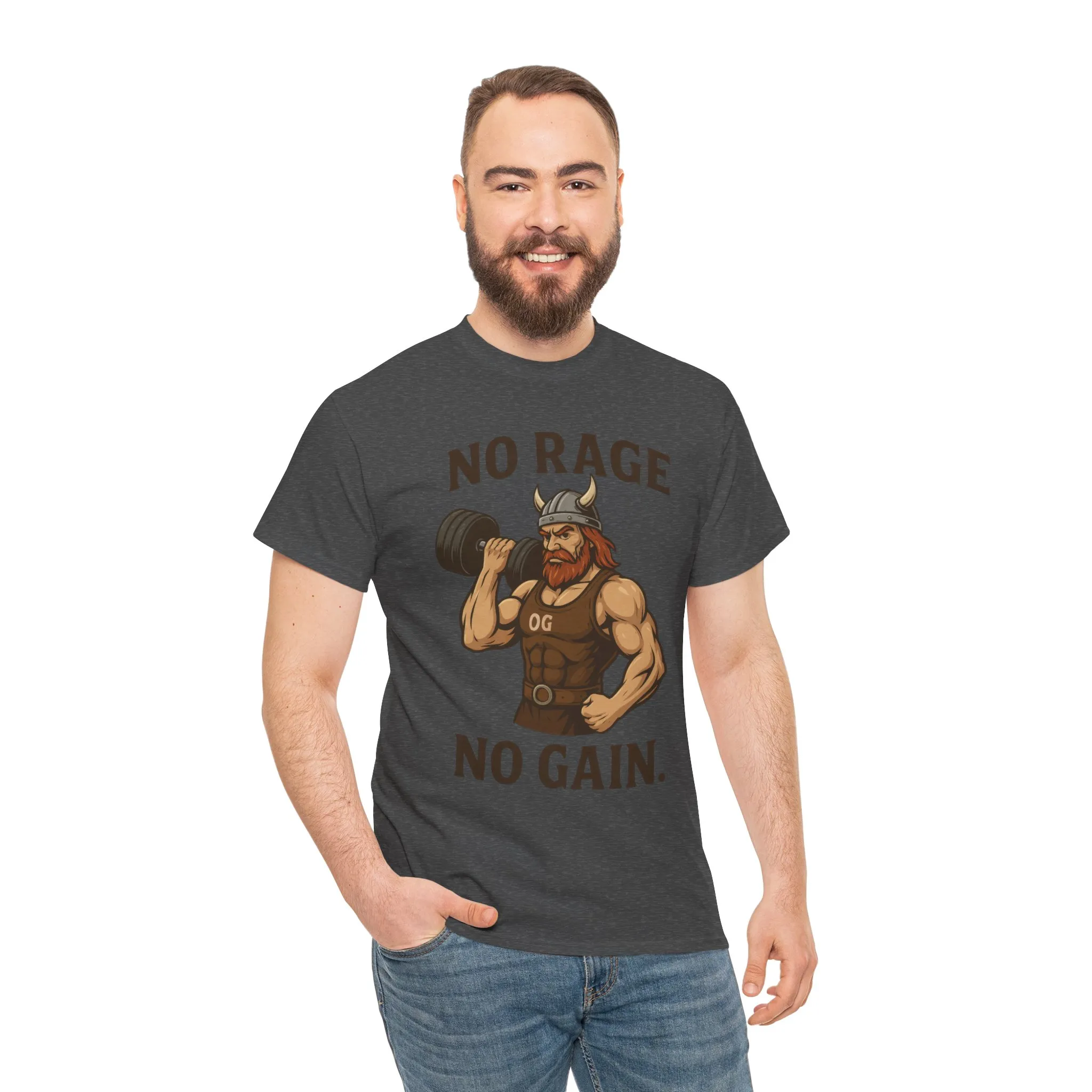 No Rage No Gain Viking Gym Shirt, Funny Muscle Workout Tee, Barbarian Fitness T-Shirt for Men, Powerlifting Humor Shirt, Viking Lifting Gift - Image 20