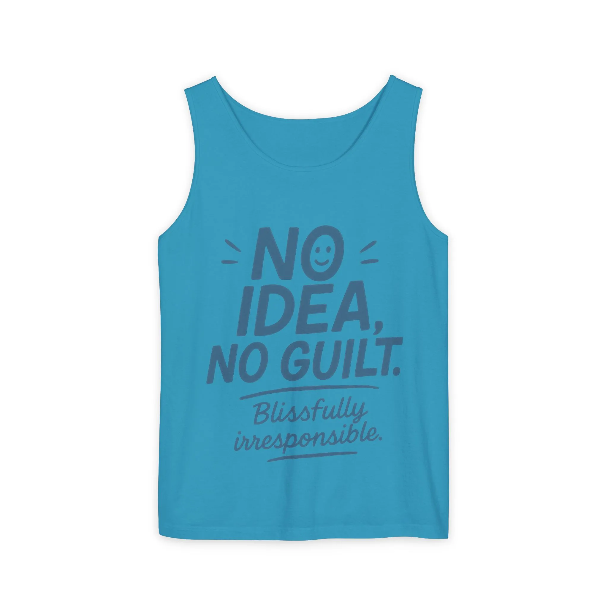 Mens Funny Tank Top, No Idea No Guilt Quote, Blissfully Irresponsible Gym Shirt, Casual Sleeveless Top, , Fun Party Shirt - Image 22