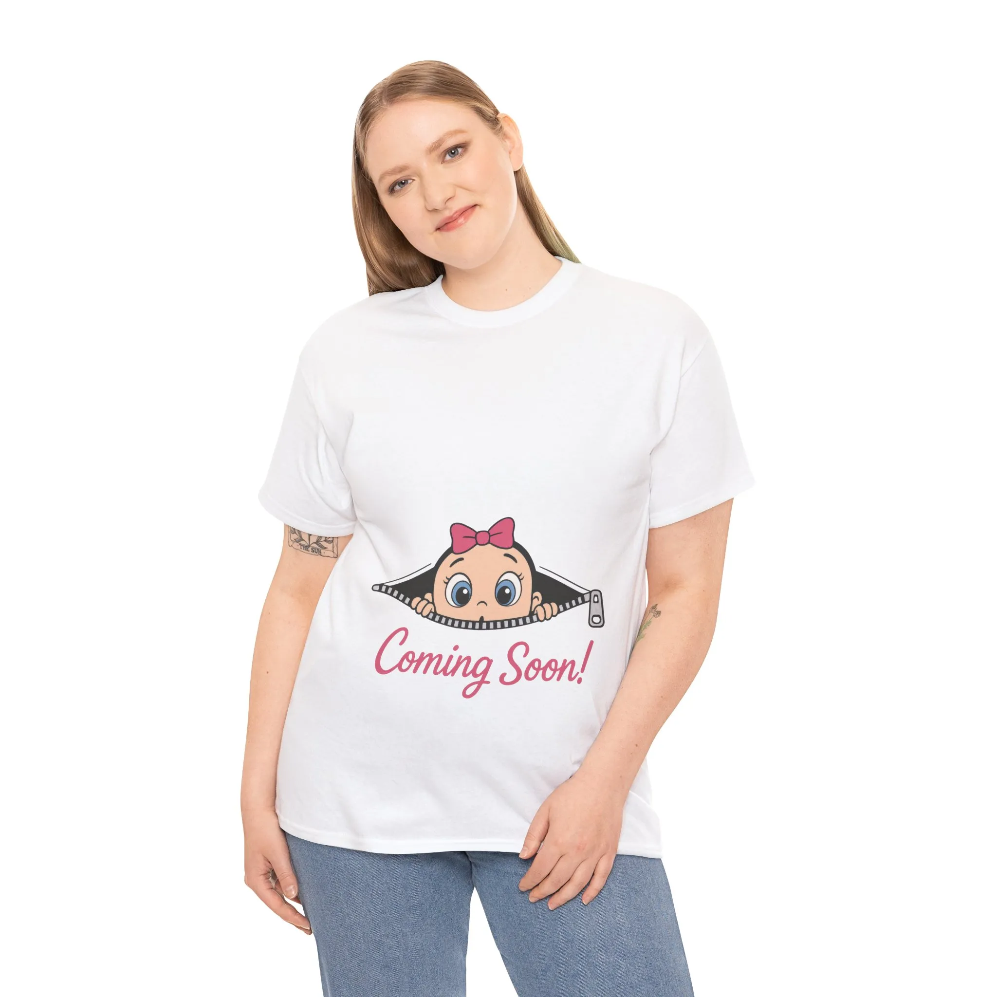 Coming Soon Maternity T-Shirt, Cute Baby Girl Pregnancy Announcement Shirt, Expecting Mom Gift, Gender Reveal Tee, Baby Shower Gift - Image 6