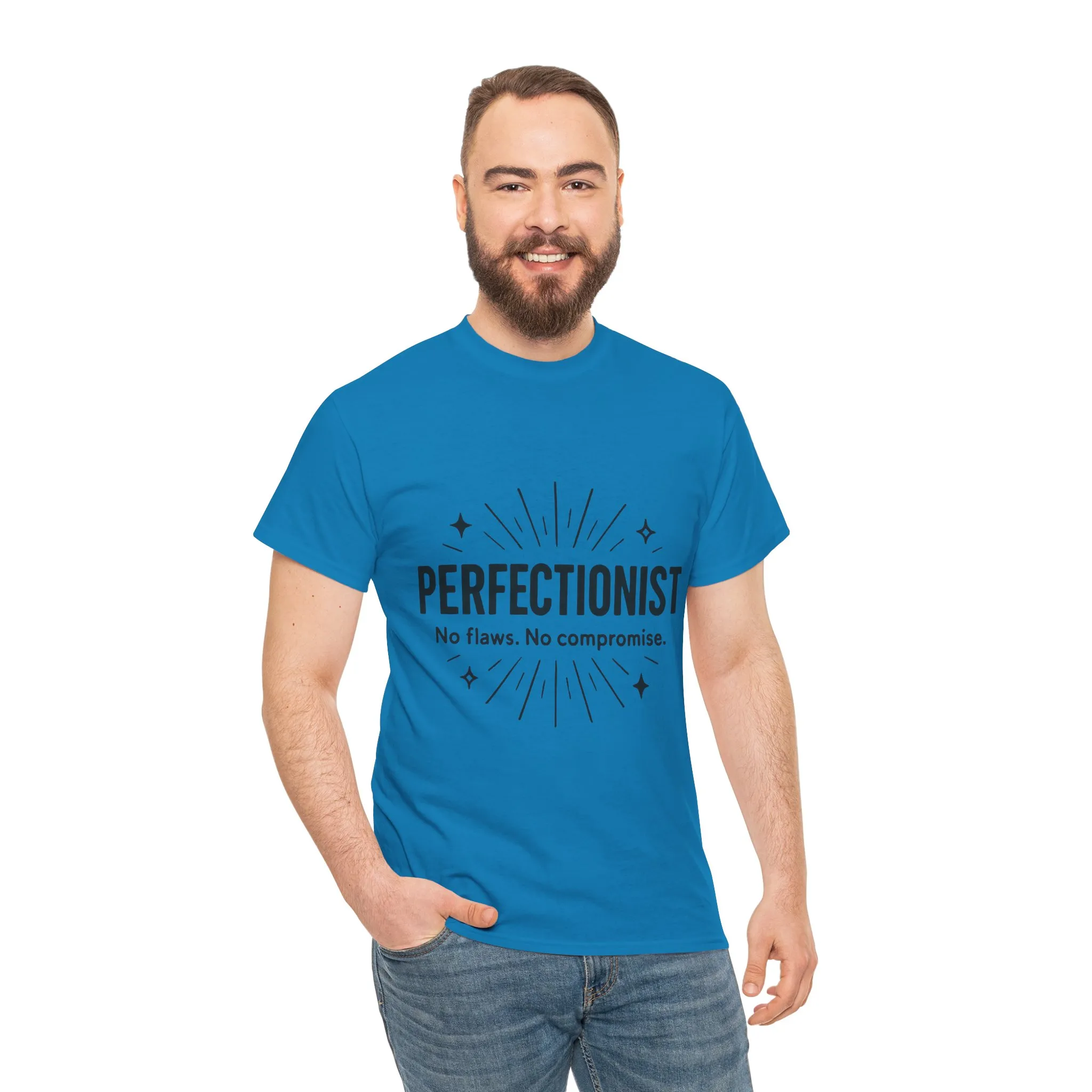 Mens Perfectionist T-Shirt, No Flaws No Compromise, Minimal Bold Graphic Tee, Gift for OCD, Clean Freak, or Detail-Oriented Men - Image 23