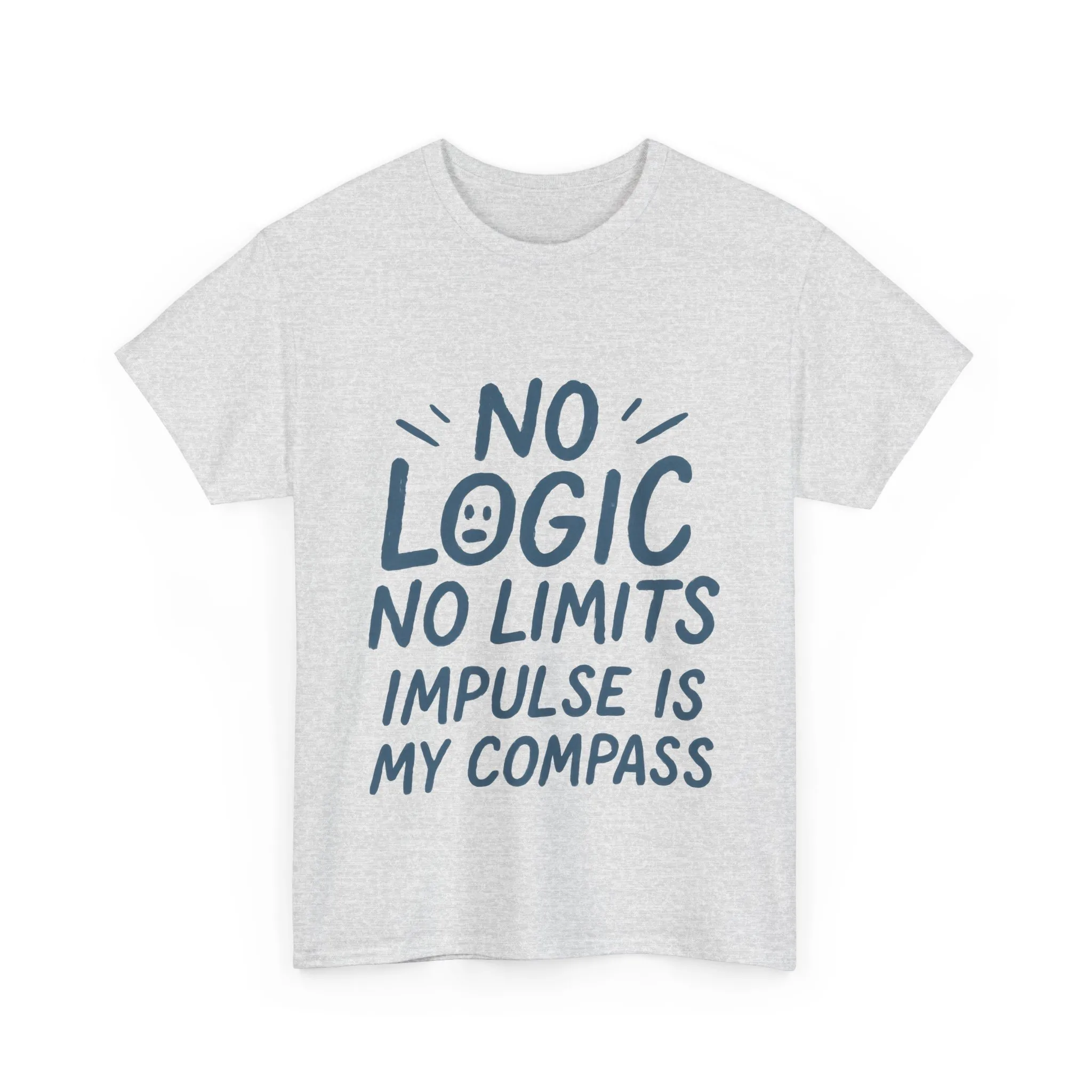 Funny No Logic Mens T-Shirt, No Limits Impulse Quote, Relaxed Fit Graphic Tee, Gift for Him, Casual Wear for Creatives, Gift for Artists - Image 5
