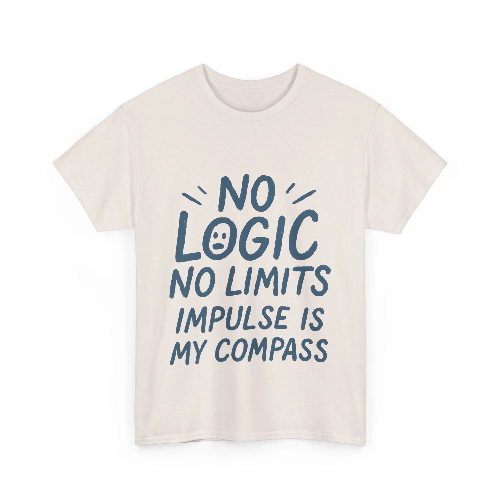 Funny No Logic Mens T-Shirt, No Limits Impulse Quote, Relaxed Fit Graphic Tee, Gift for Him, Casual Wear for Creatives, Gift for Artists - Image 11