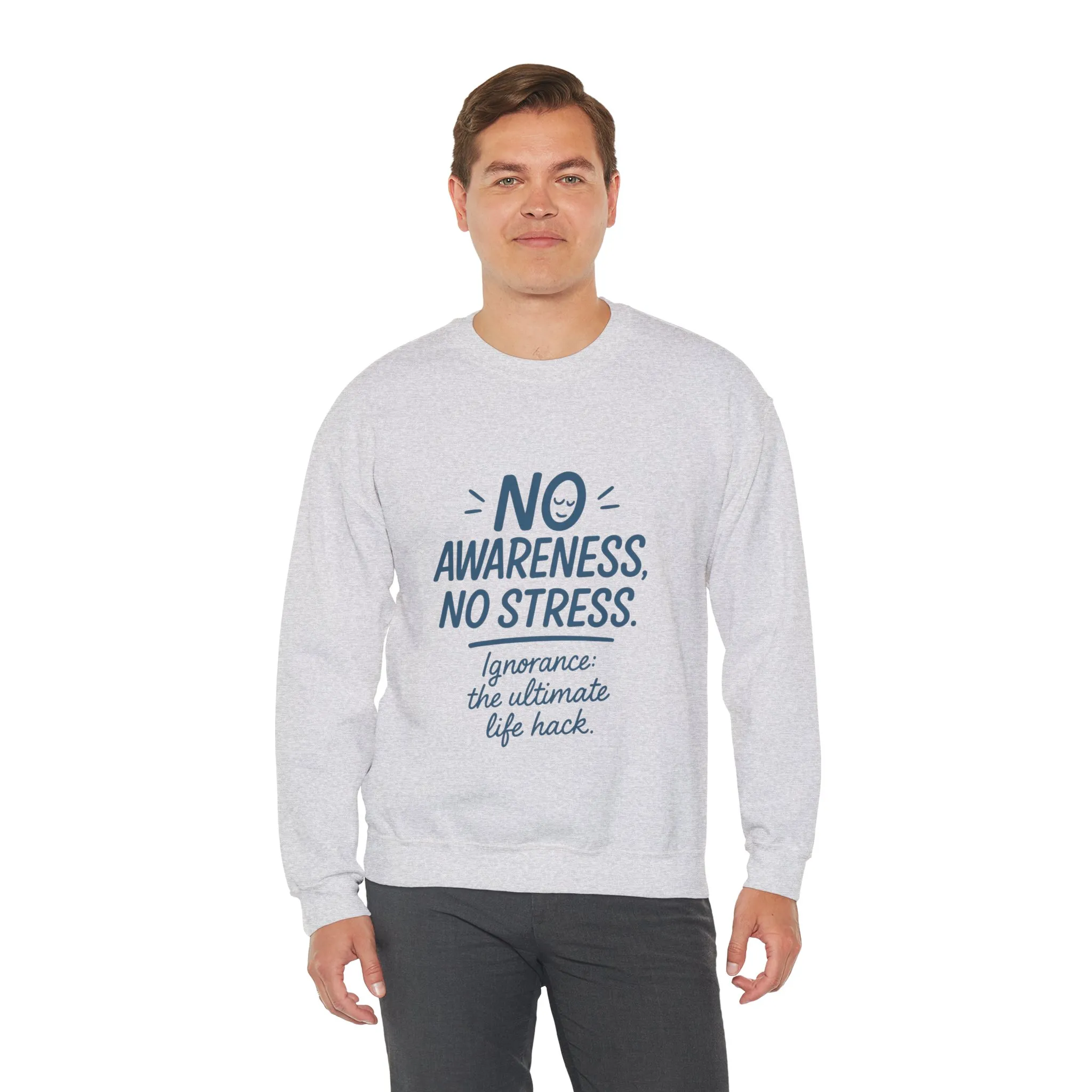 Funny Mens Mindful Crewneck Sweatshirt, Cozy Sweatshirt, Awareness Sweatshirt, Casual Style Gift, Perfect for Self-Care Days - Image 6