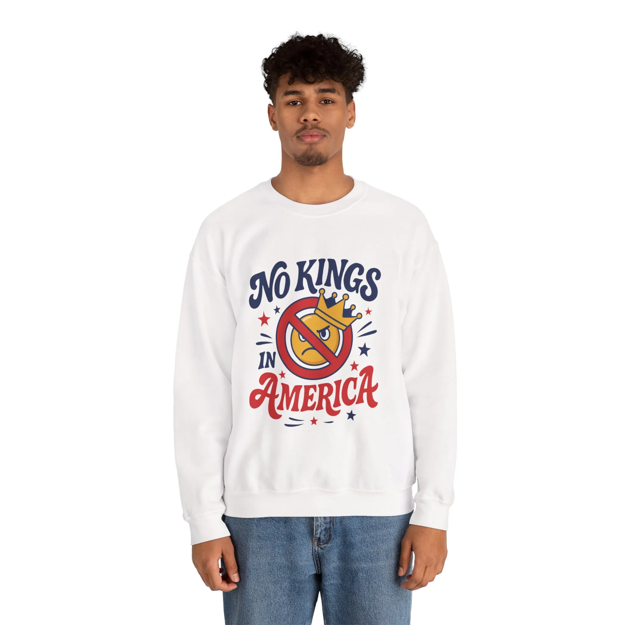 No Kings in America Sweatshirt - Funny Patriotic Anti Monarchy Pullover - USA Independence Sweater, Political Apparel, Gift for Activists - Image 2