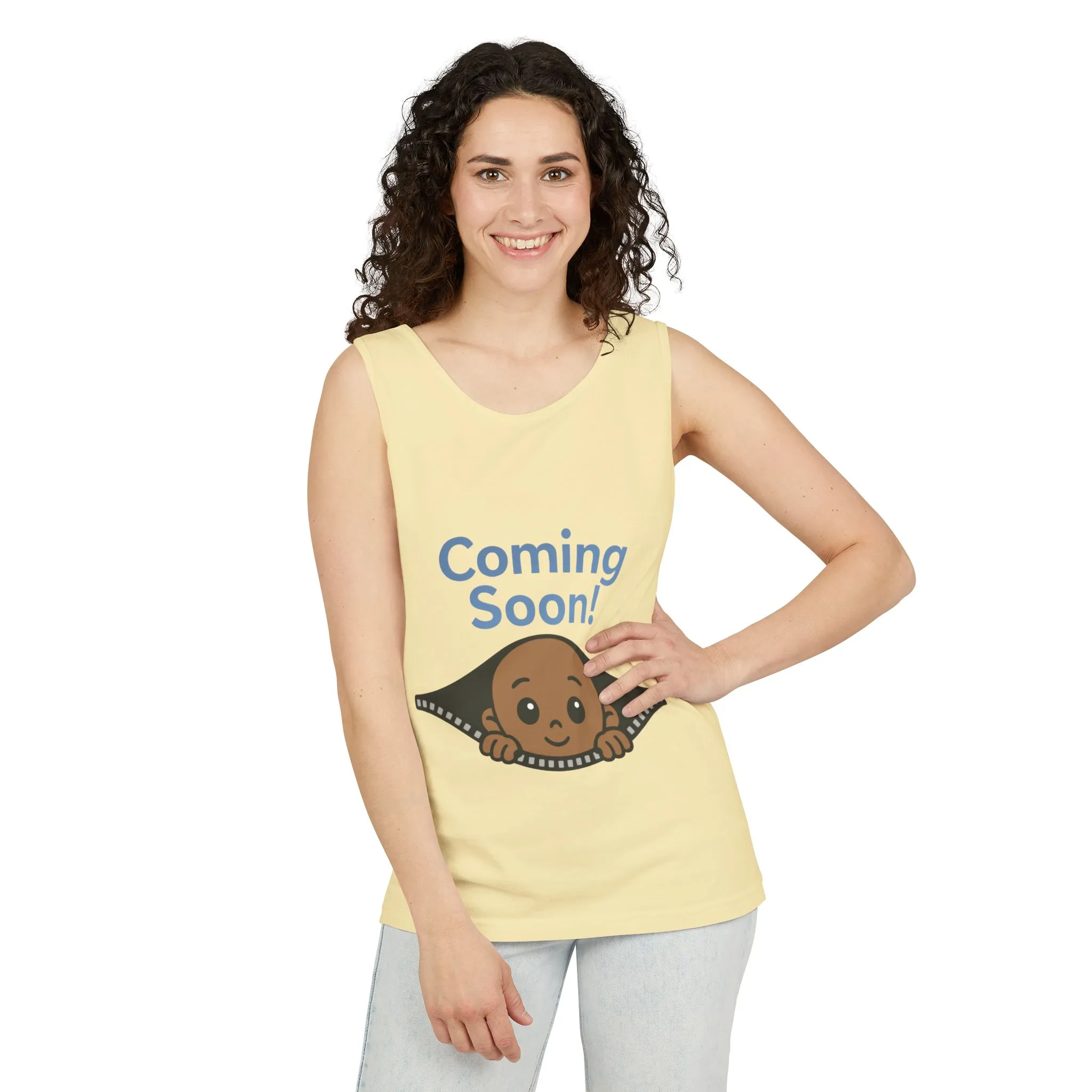 Coming Soon Maternity Tank Top, Cute Baby Boy Pregnancy Announcement Tee, Funny Expecting Mom Gift, Gender Reveal Tee, Baby Shower Top - Image 8
