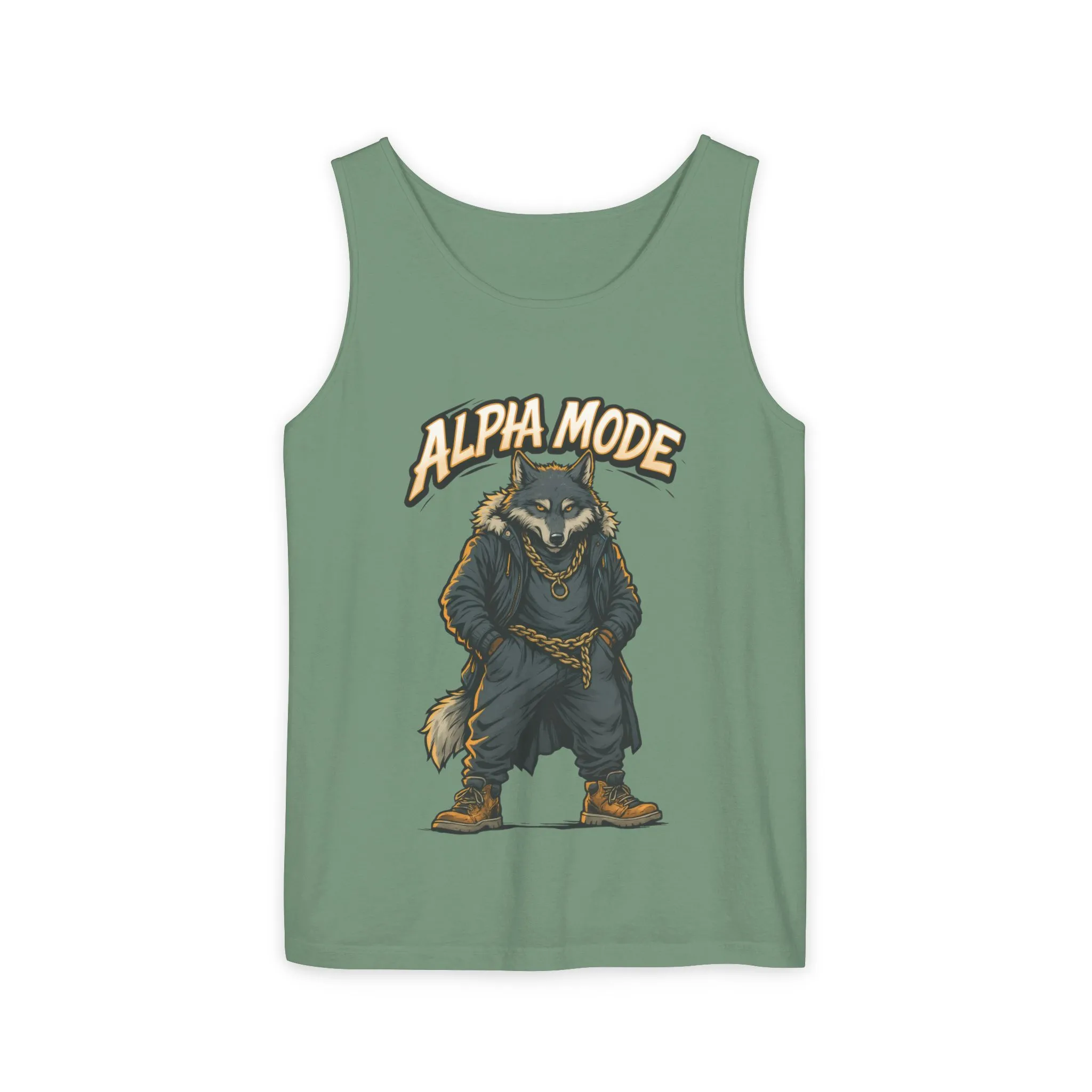Alpha Mode Wolf Tank Top, Mens Hip Hop Gym Tank, Cool Streetwear Muscle Tank, Savage Wolf Graphic Top, Alpha Male Workout Shirt, Beachwear - Image 11