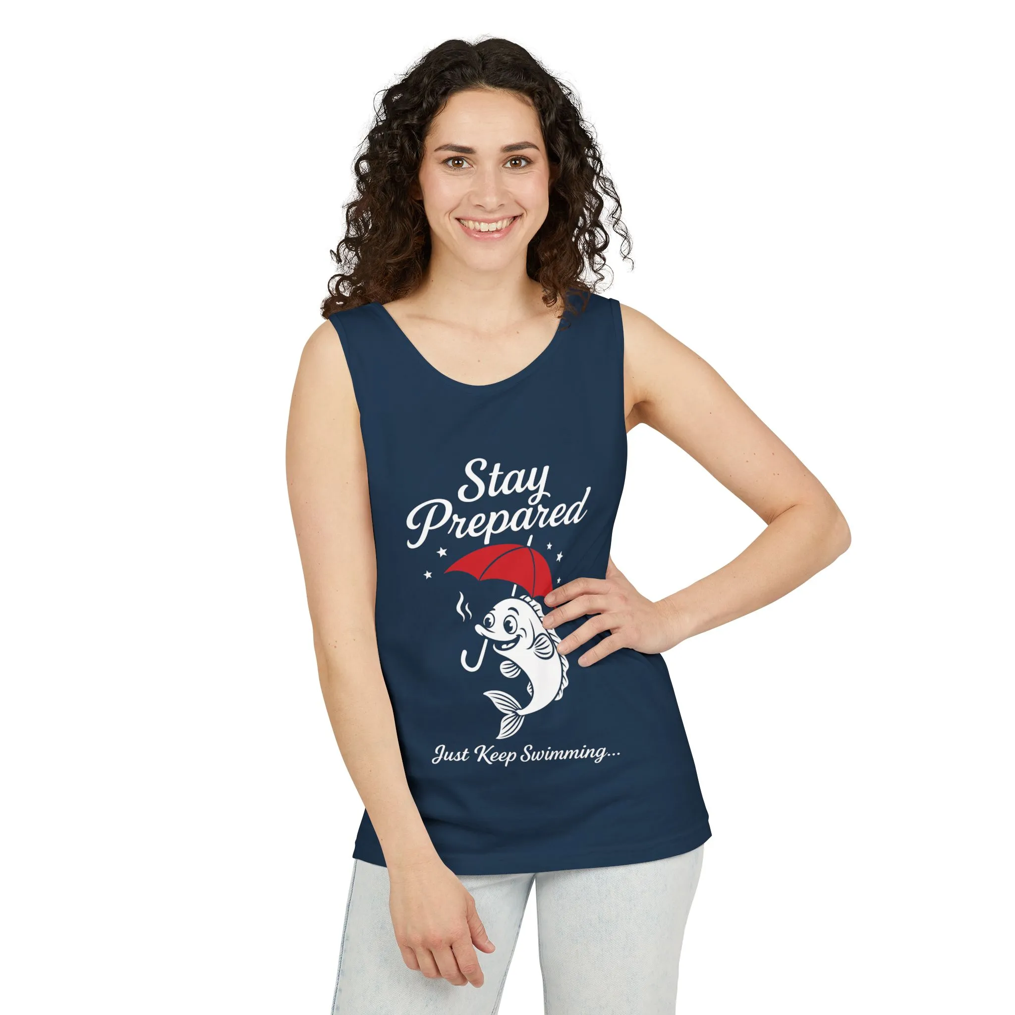Stay Prepared Fish Womens Tank Top - Funny Just Keep Swimming Sleeveless Shirt - Cute Nautical Summer Top, Beachwear, Pool Party Must-Have - Image 6