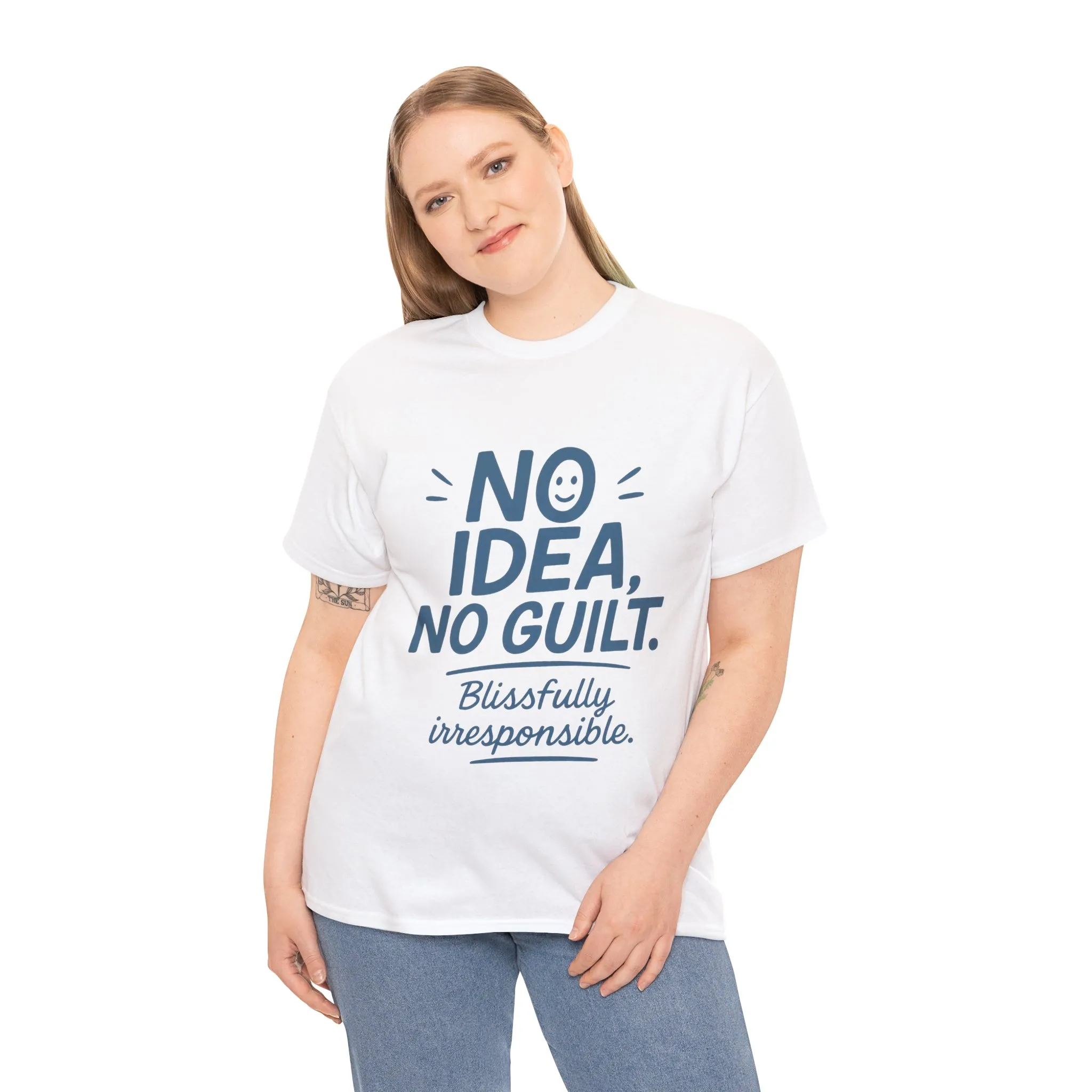 Funny No Idea Womens T-Shirt, No Guilt Quote Shirt, Irresponsible Humor Tee, Relaxed Fit Gift for Her, Funny Quote Shirt, Funny Quote Shirt - Image 6