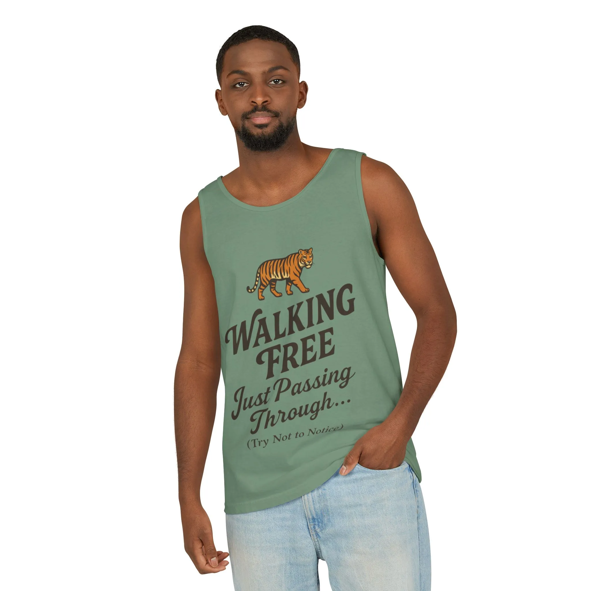 Walking Free Mens Tiger Tank Top, Funny Sleeveless Shirt - Wild Animal Summer Top, Mens Beachwear, Gift for Wild Life Lovers - Image 14