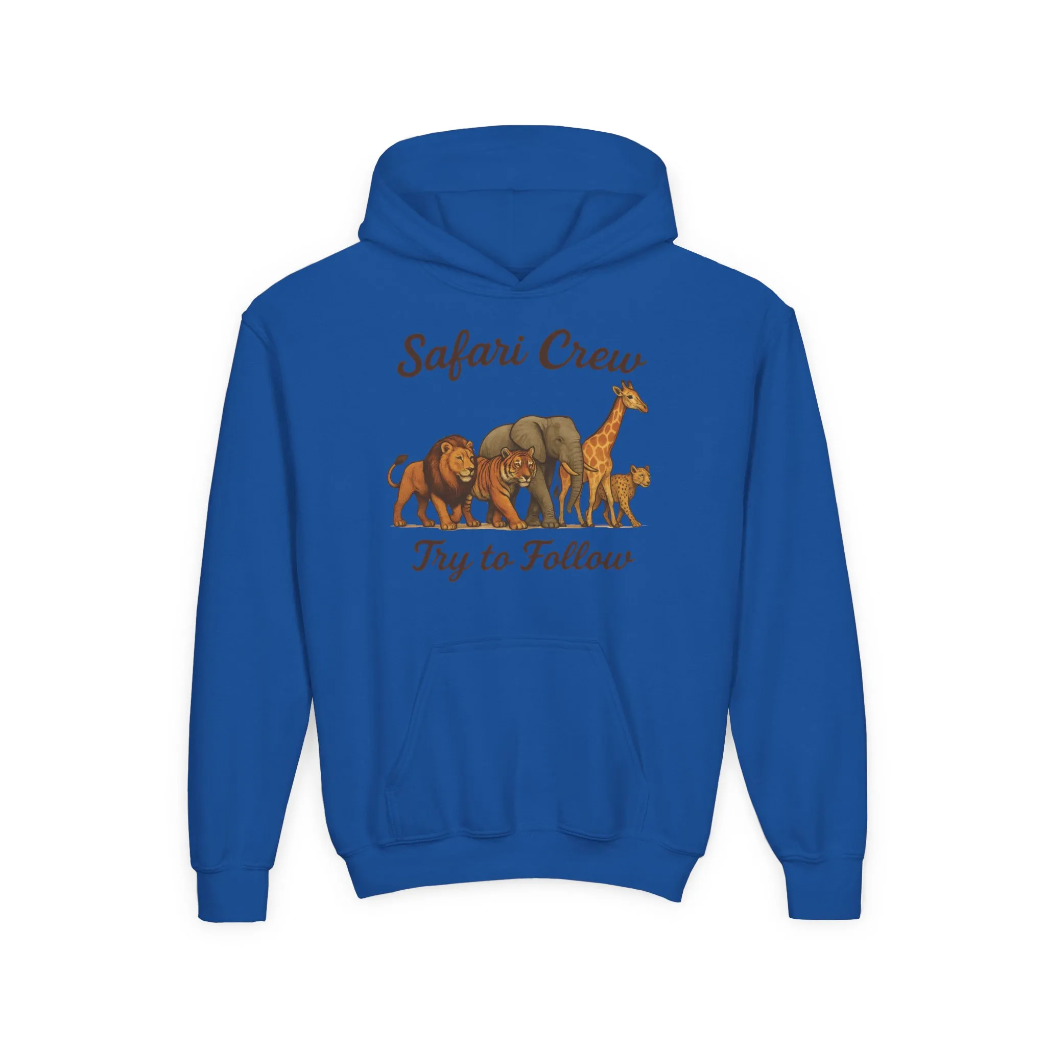 Safari Crew Youth Hoodie, Lion Tiger Elephant Giraffe Sweatshirt, Cool Safari Animal Graphic, Nature Explorer Gift, Youth Hoodie - Image 9