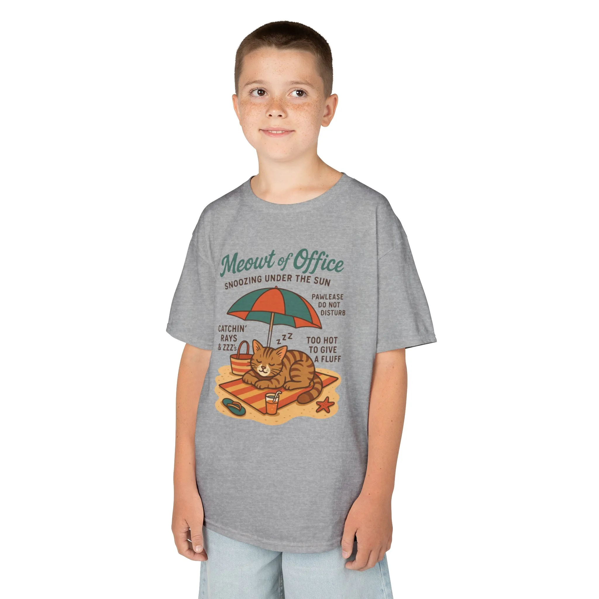 Kids Cat-Themed T-Shirt - Meowt of Office, Cute Summer Tee, Cat Lover Gift, Fun Playwear, Summer Beach Vacation Tee - Image 12