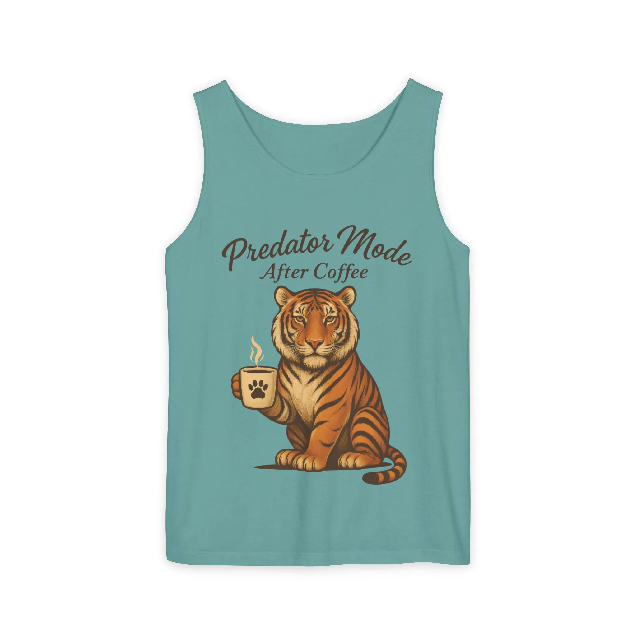 Predator Mode After Coffee Tank Top - Funny Coffee Lover Mens Muscle Tank - Tiger Caffeine Gym Shirt - Morning Motivation Top - Image 15