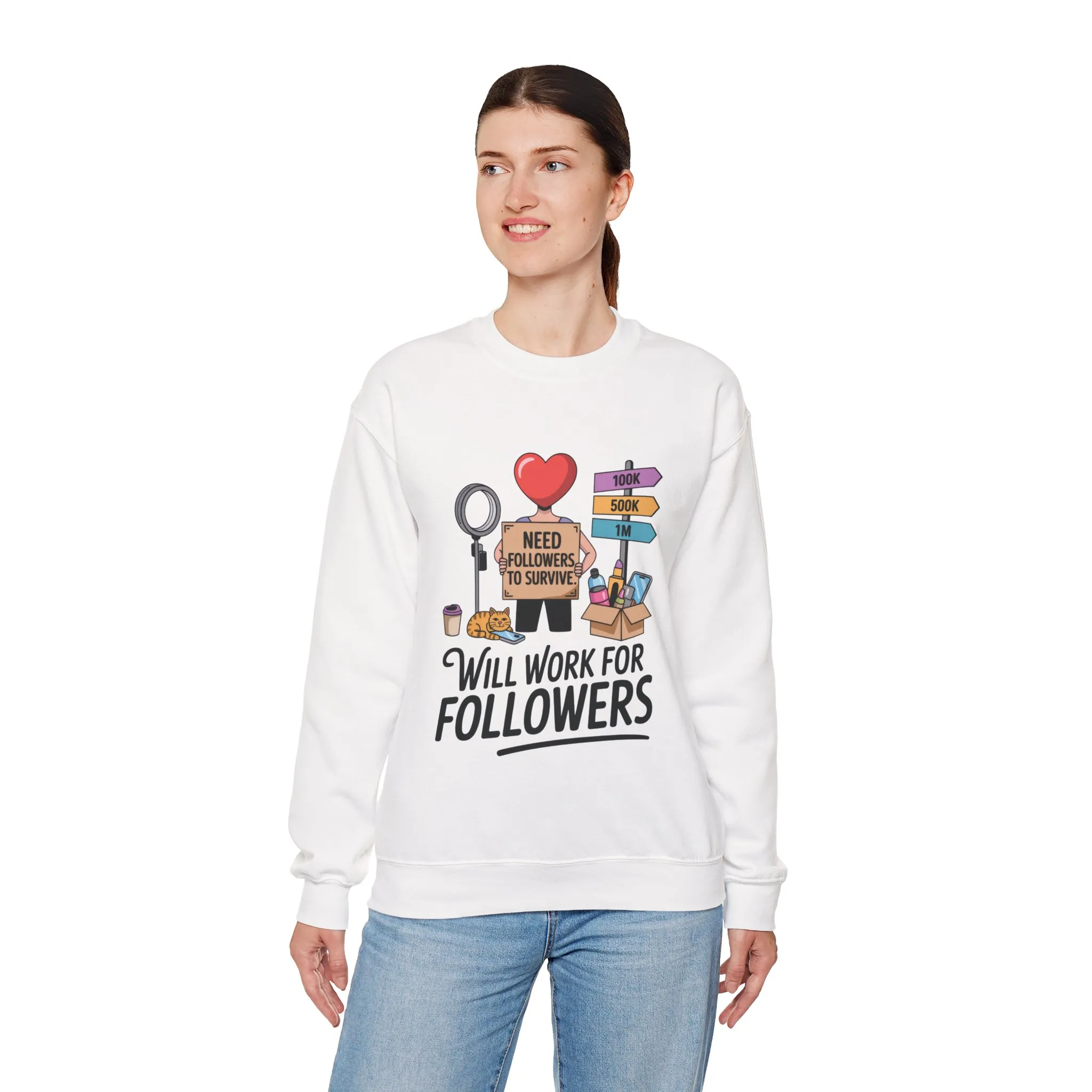 Funny Influencer Womens Sweatshirt, Social Media Sweatshirt, Humor Gifts, Crewneck for Influencers, Casual Wear, Womens Cozy Meme Top - Image 6