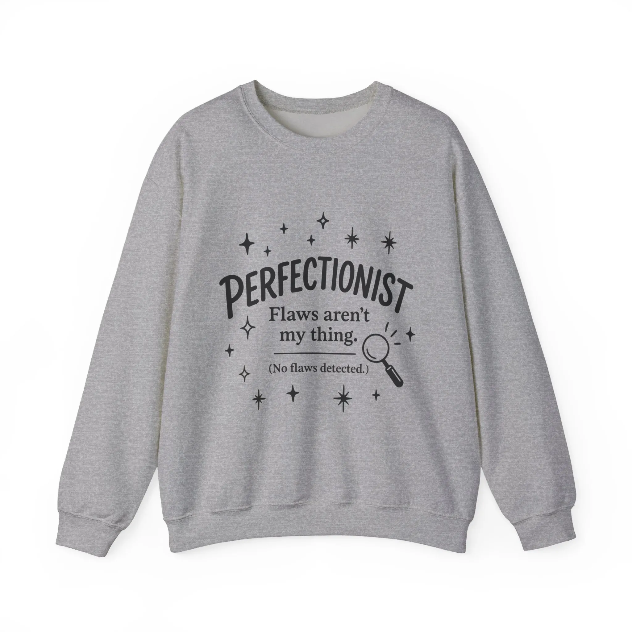 Womens Perfectionist Sweatshirt, Funny Clean Design with Stars, No Flaws Detected Quote Pullover, Minimalist Cozy Gift for Her - Image 10