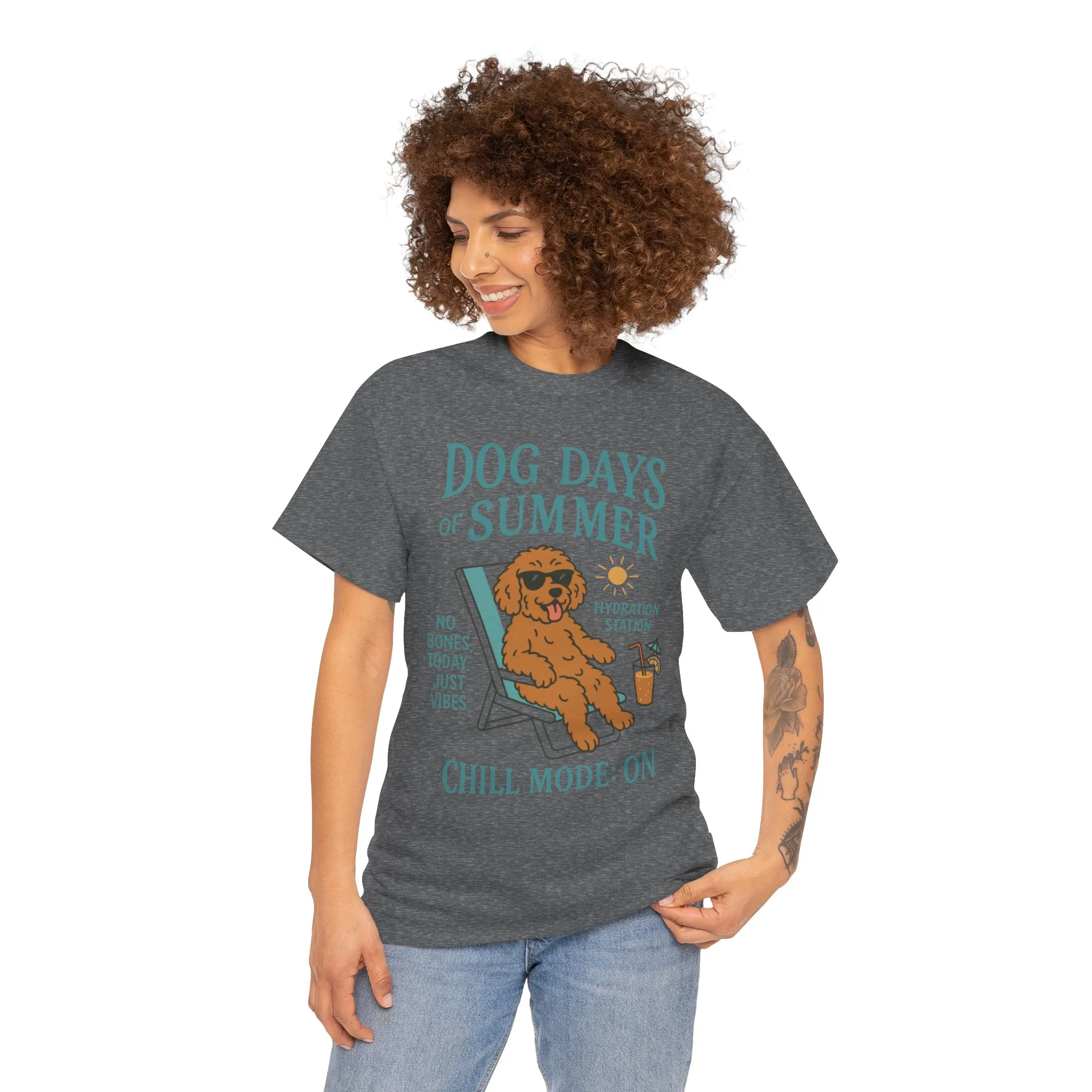 Dog Days of Summer Shirt, Funny Cute Dog Graphic Womens T-Shirt, Chill Mode ON Tee, Summer Puppy Vibes Gift, Dog Lover Gift - Image 14