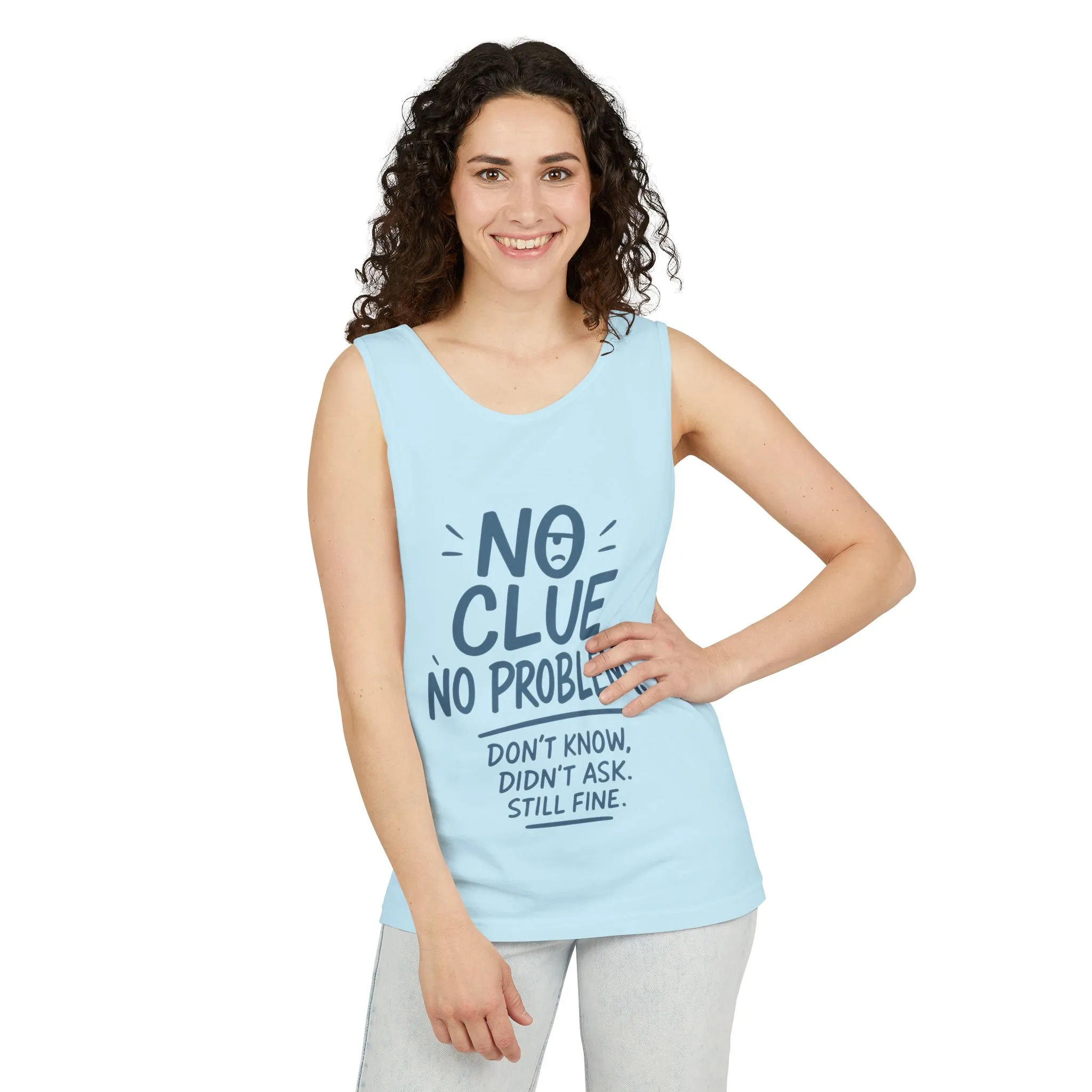 Funny No ClueWomens Tank Top, No Problem Quote Shirt, Dont Know Didnt Ask Graphic Tee, Gift for Her, Humorous Tee, Workout Sleeveless Shirt - Image 14