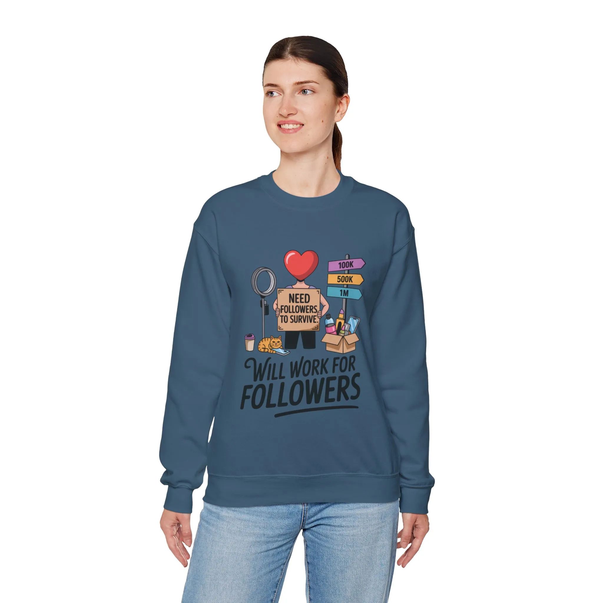 Funny Influencer Womens Sweatshirt, Social Media Sweatshirt, Humor Gifts, Crewneck for Influencers, Casual Wear, Womens Cozy Meme Top - Image 36