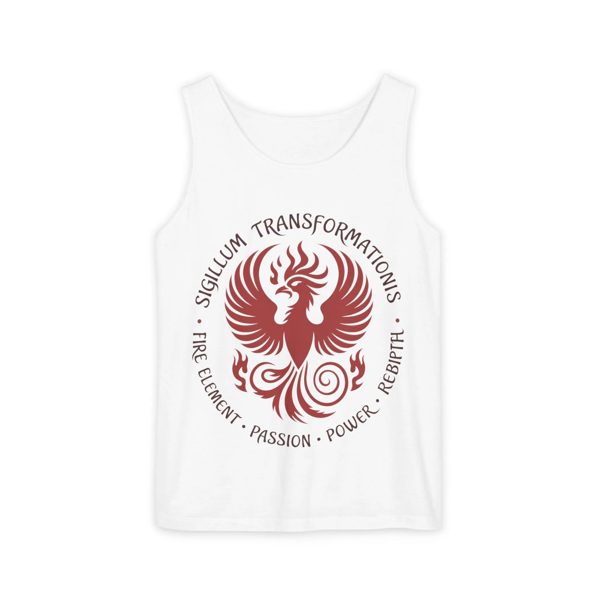 Phoenix Fire Element Tank Top, Sigillum Transformationis Seal, Passion Power Rebirth Totem, Phoenix Symbol Unisex Tank, Spiritual Tee - Image 4