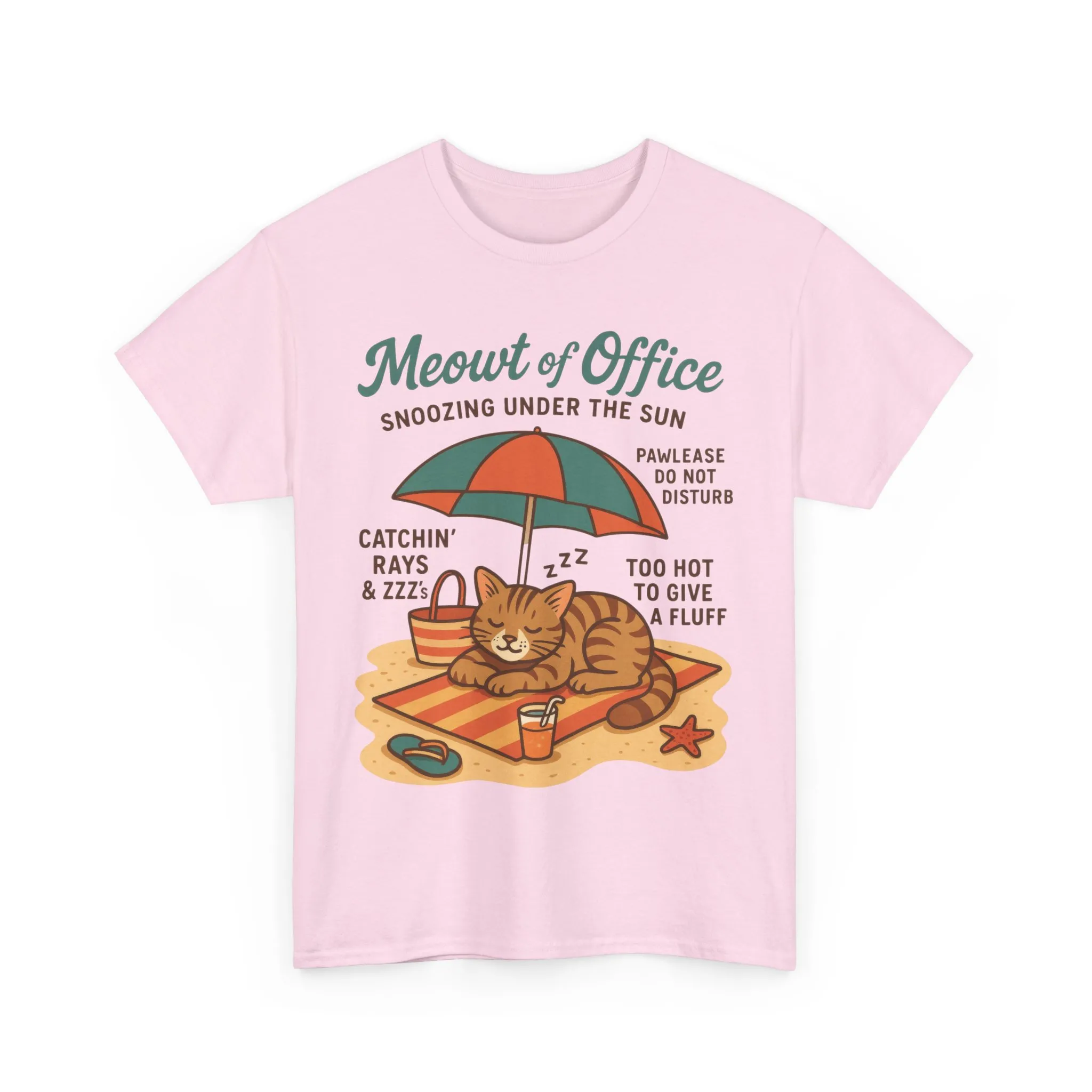 Cat Shirt, Cute Beach Cat Womens T-Shirt, Funny Summer Vacation Tee, Lazy Cat Humor Gift, Cat Lover T-Shirt, Vacation Humor Tee - Image 28