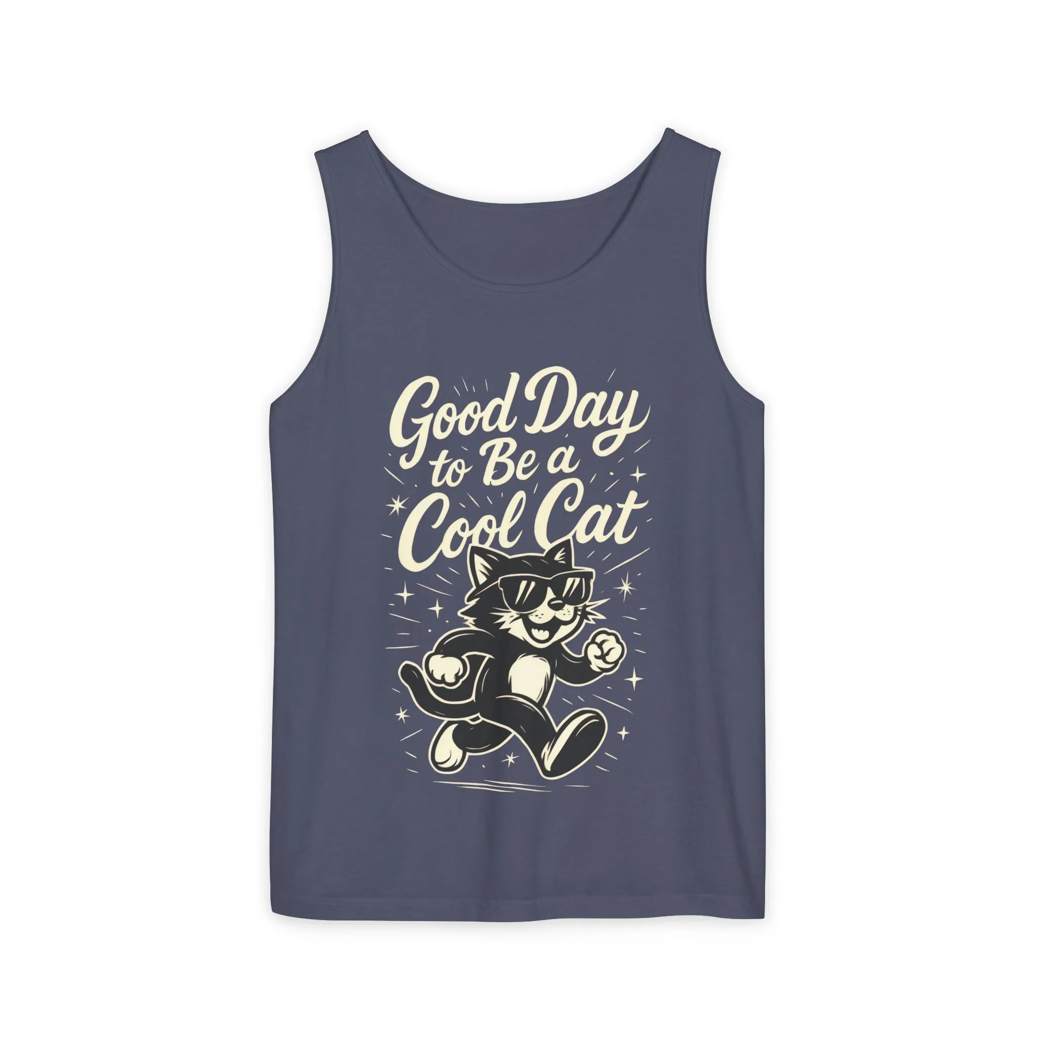 Cool Cat Womens Tank Top - Good Day to Be a Cool Cat Retro Kitty Sleeveless Shirt - Funny Summer Top, Gift for Cat Lovers - Image 7