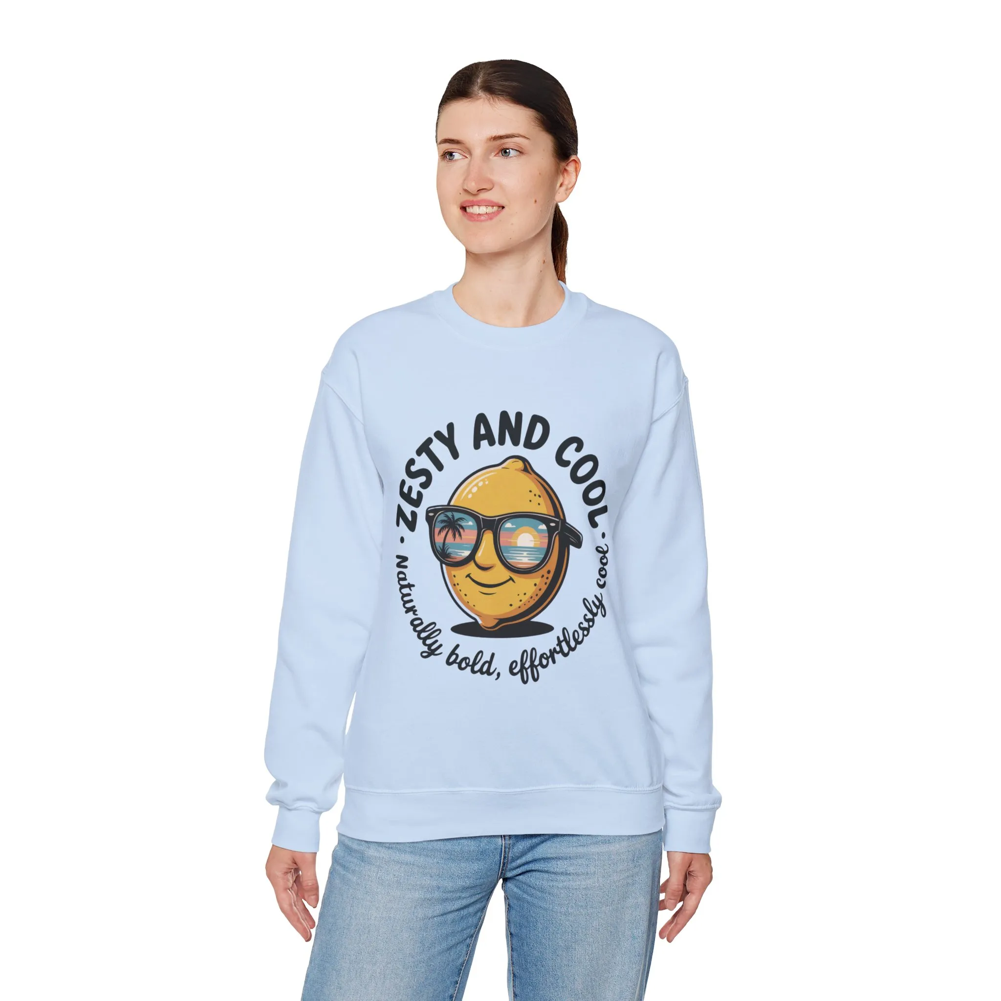 Zesty and Cool Crewneck Sweatshirt, Womens Lemon Sweatshirt for Casual Wear, Trendy Gift, Summer Vibes, Comfortable Apparel - Image 30