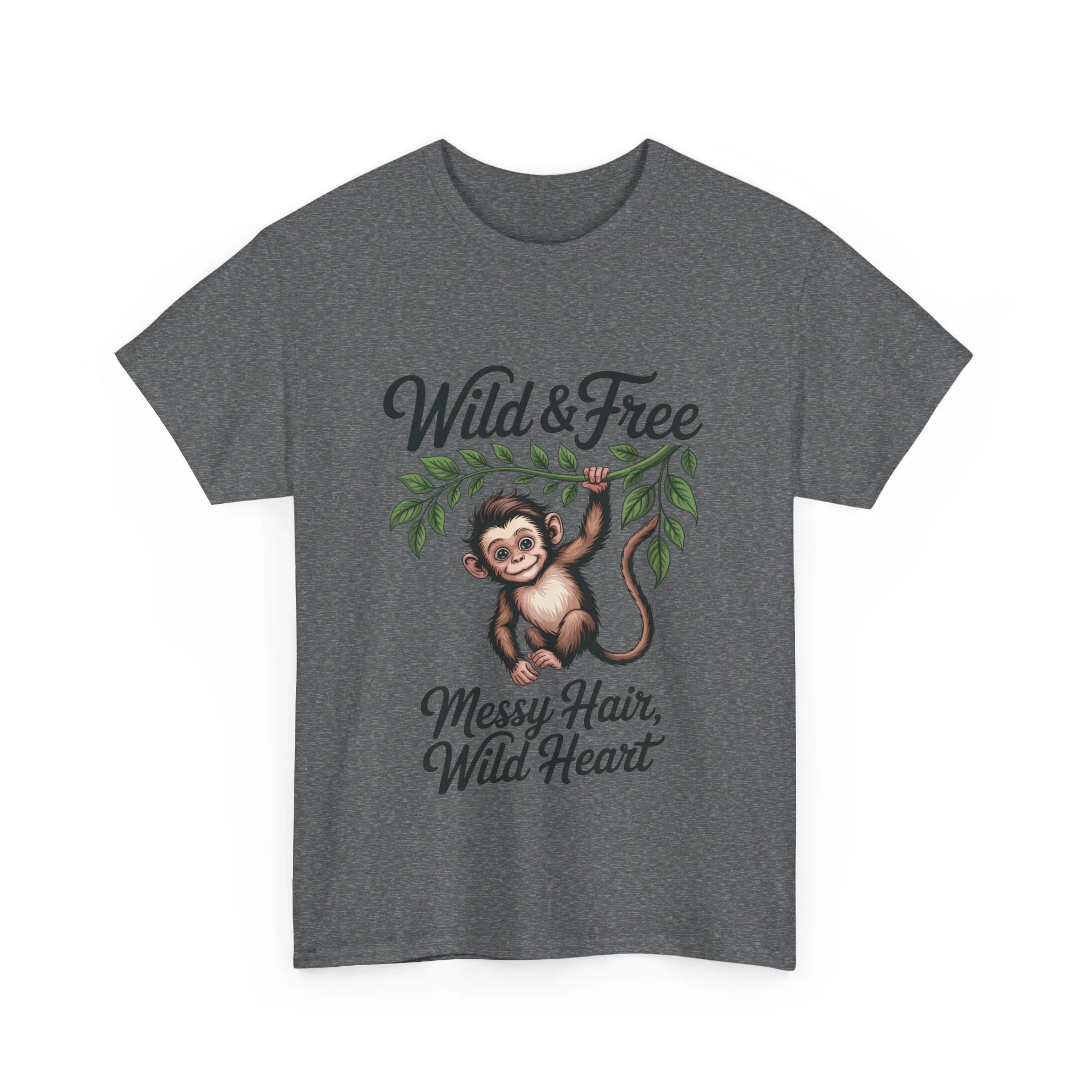 Wild & Free Monkey Shirt, Messy Hair Wild Heart Womens Tee, Cute Jungle Animal T-Shirt, Boho Adventure Graphic, Fun Nature Lover Gift - Image 10