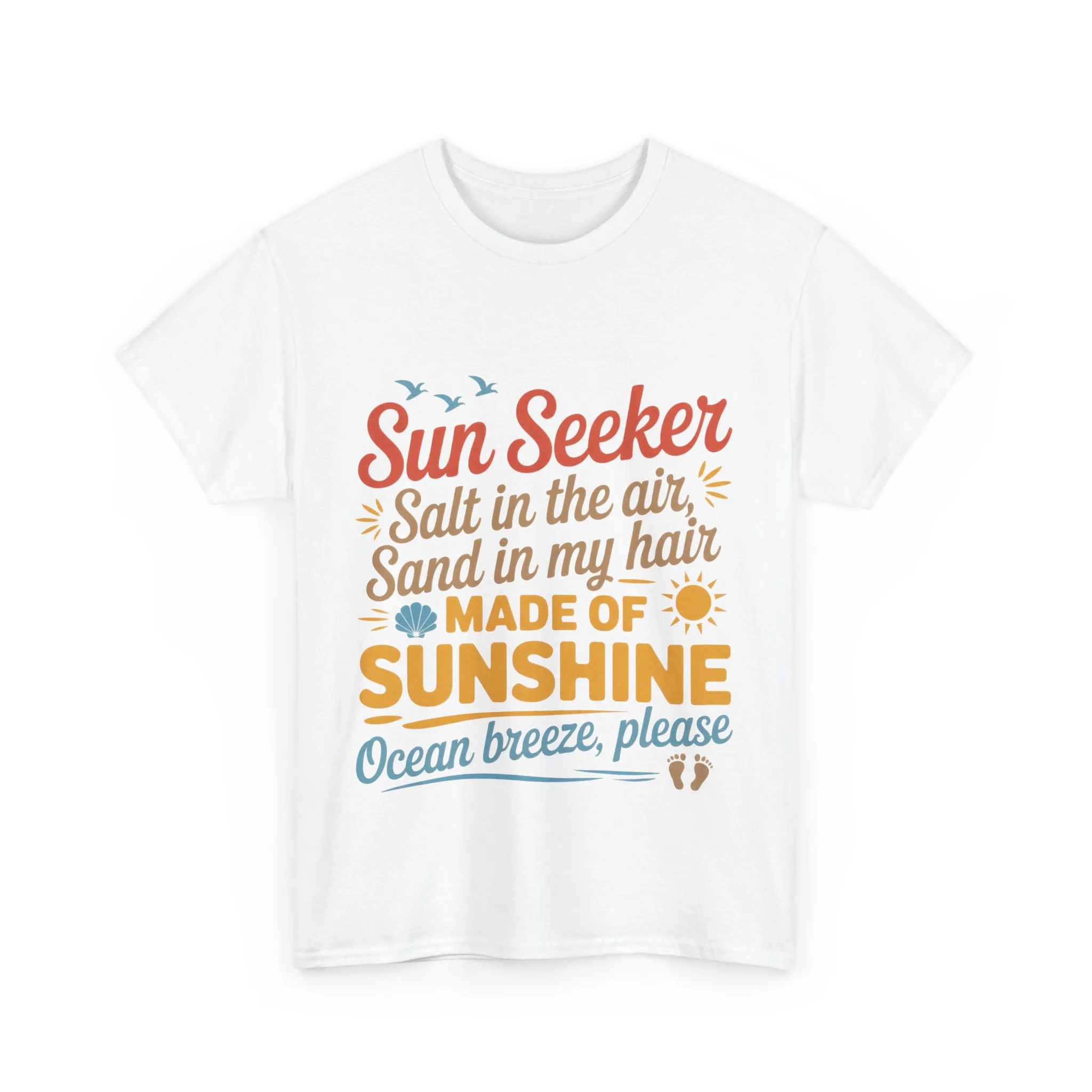 Sun Seeker Summer Quote Shirt, Made of Sunshine Beach Vibes Tee, Ocean Breeze Please Shirt for Women, Salt in the Air Sand in My Hair Top - Image 4