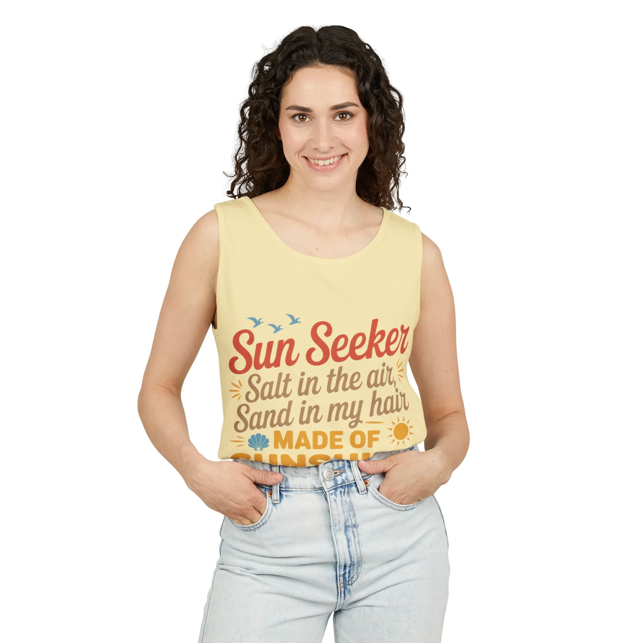 Sun Seeker Summer Quote Tank Top, Made of Sunshine Beach Vibes Tee, Ocean Breeze Please Tank Top for Women, Salt in the Air Sand Top - Image 8