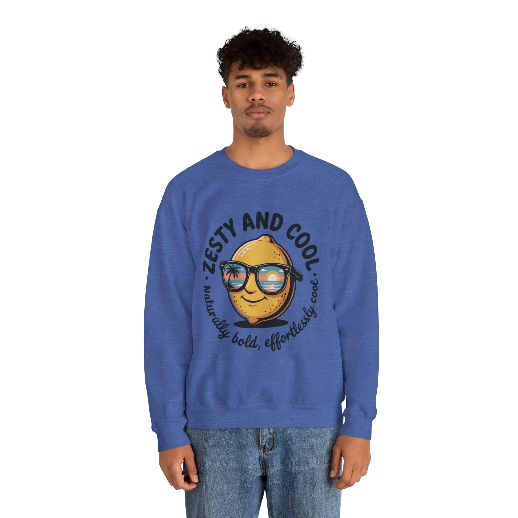 Zesty Lemon Mens Crewneck Sweatshirt - Fun Gift for Friends, Cool Casual Style, Summer Vibes, Mens Graphic Apparel, Perfect for Relaxing - Image 20