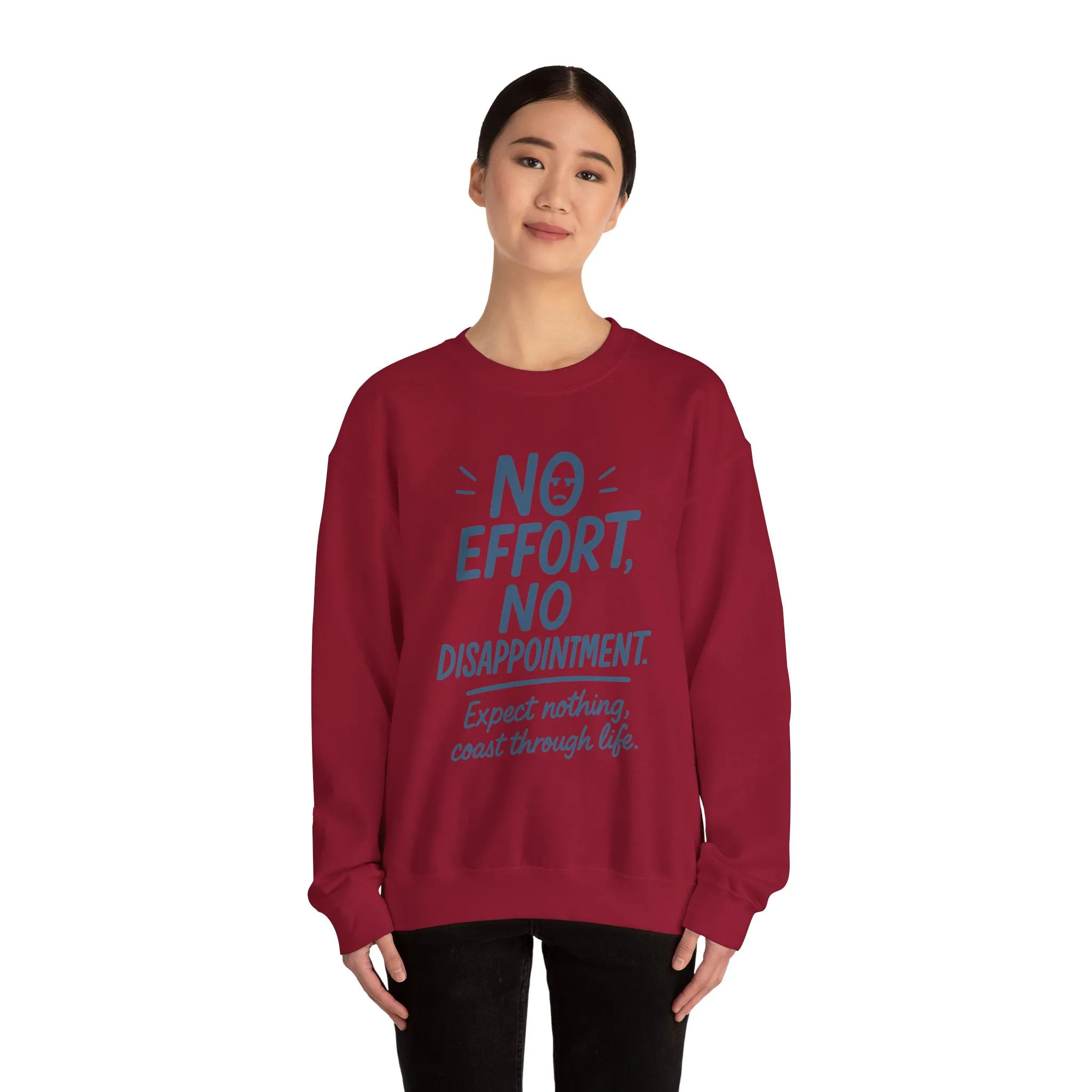 Funny Lazy Life Womens Crewneck Sweatshirt, No Effort No Disappointment Quote, Cozy Relaxed Fit Pullover, Gift for Her - Image 32