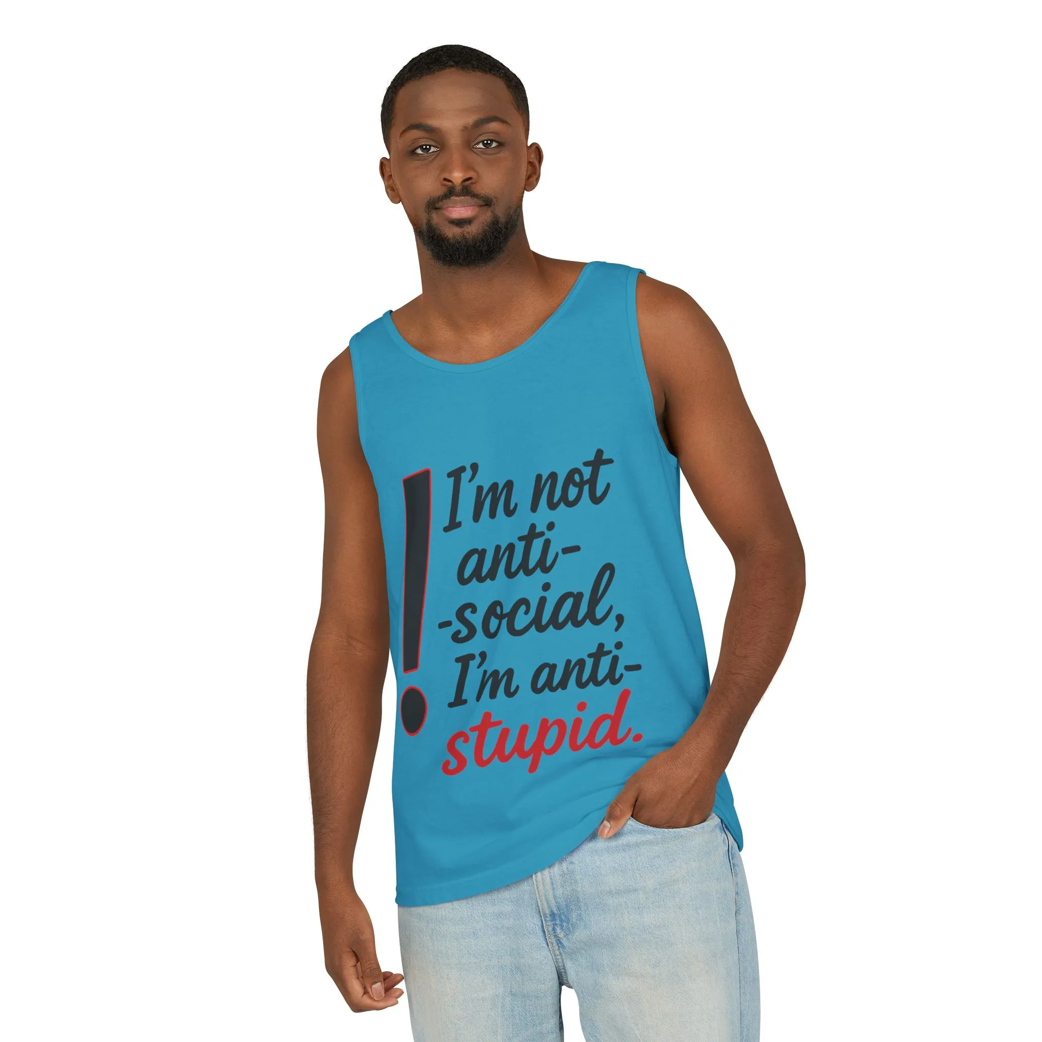 Anti-Social Womens Tank Top, Funny Graphic Summer Apparel, Beachwear, Humorous Womens Tee, Graphic Tee for Introverts & Thinkers - Image 14