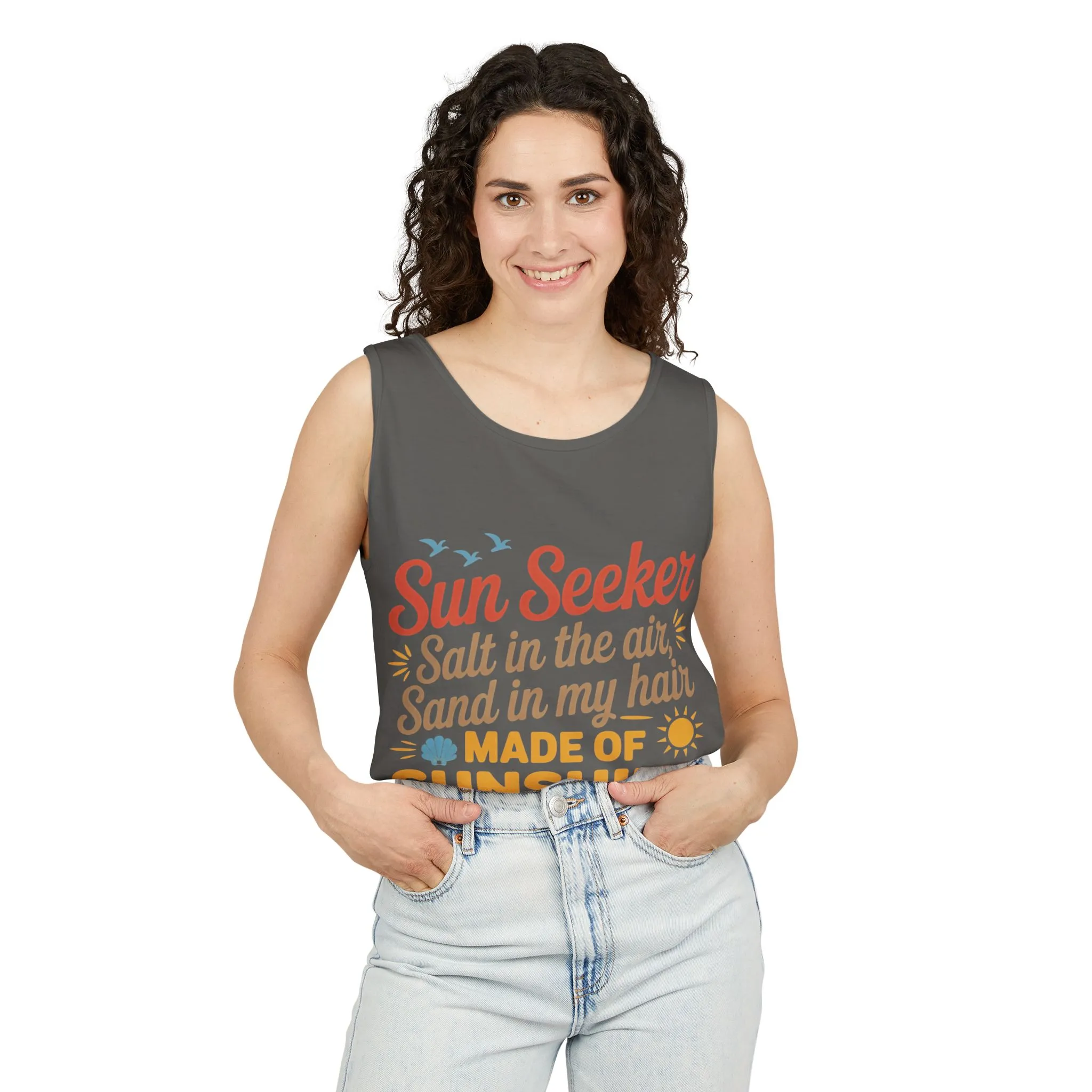 Sun Seeker Summer Quote Tank Top, Made of Sunshine Beach Vibes Tee, Ocean Breeze Please Tank Top for Women, Salt in the Air Sand Top - Image 11