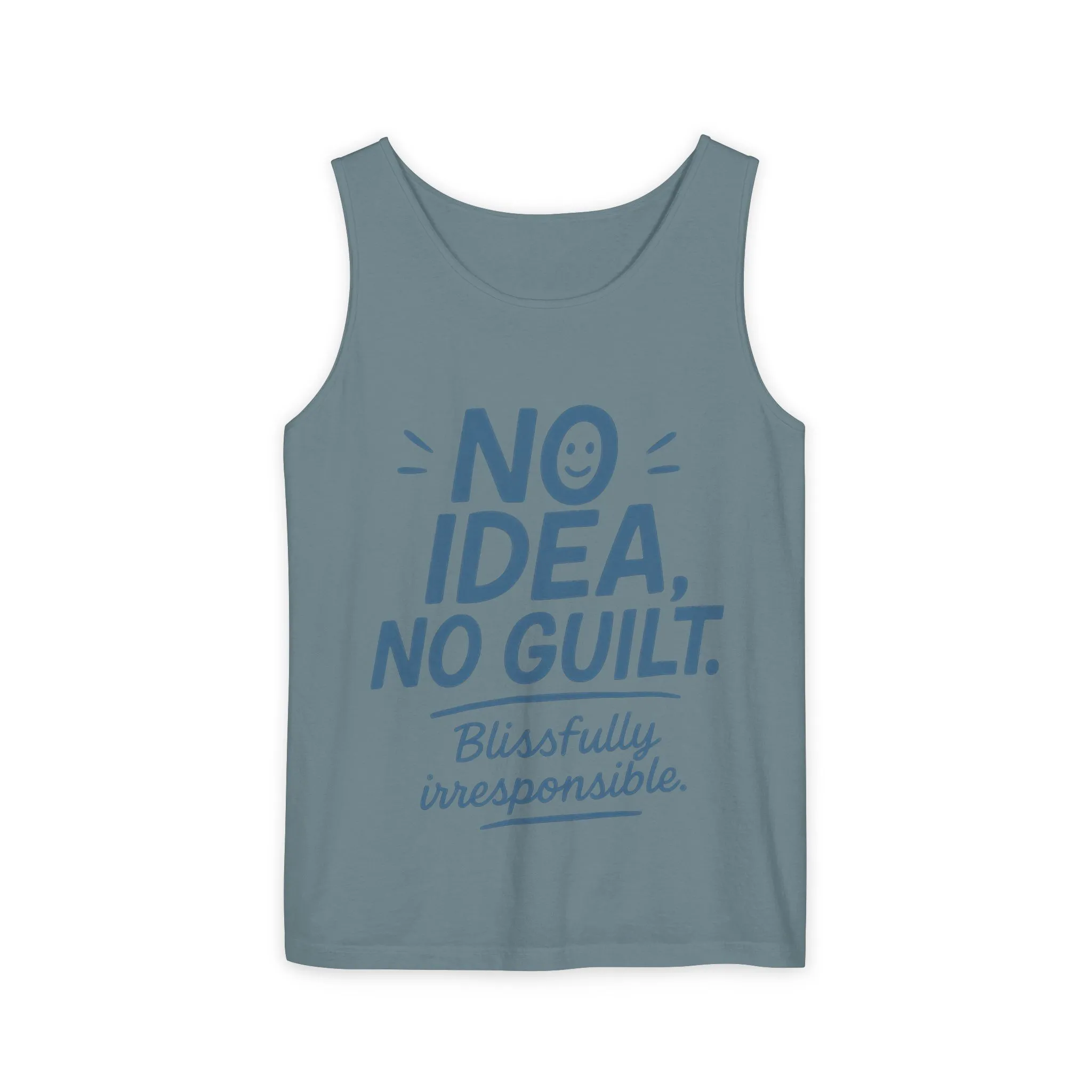 Mens Funny Tank Top, No Idea No Guilt Quote, Blissfully Irresponsible Gym Shirt, Casual Sleeveless Top, , Fun Party Shirt - Image 37