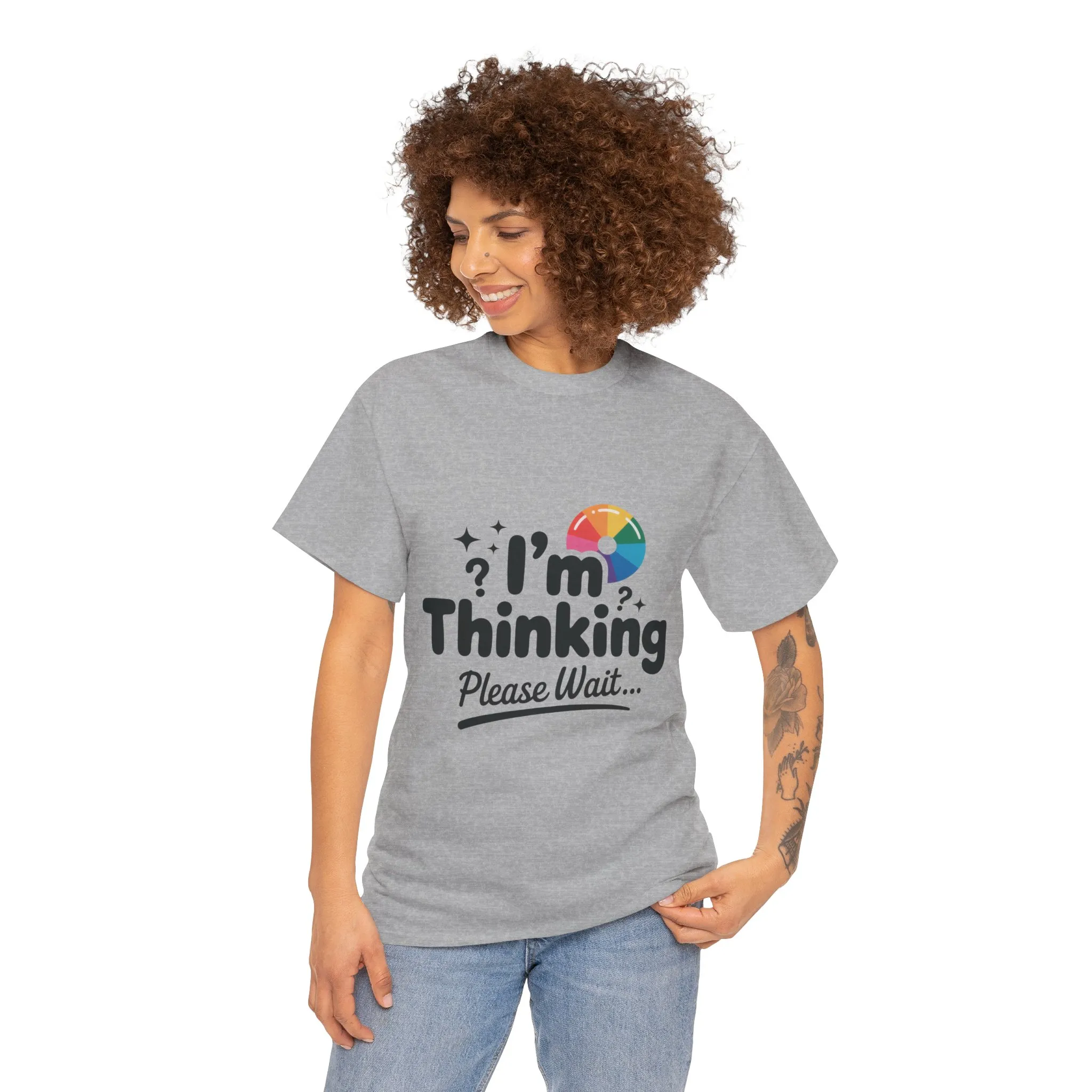 Funny - Im Thinking Please Wait - T-Shirt for Women, Cute Geeky Gift for Introverts, Programmers, Designers, Fun Humor Shirt - Image 8