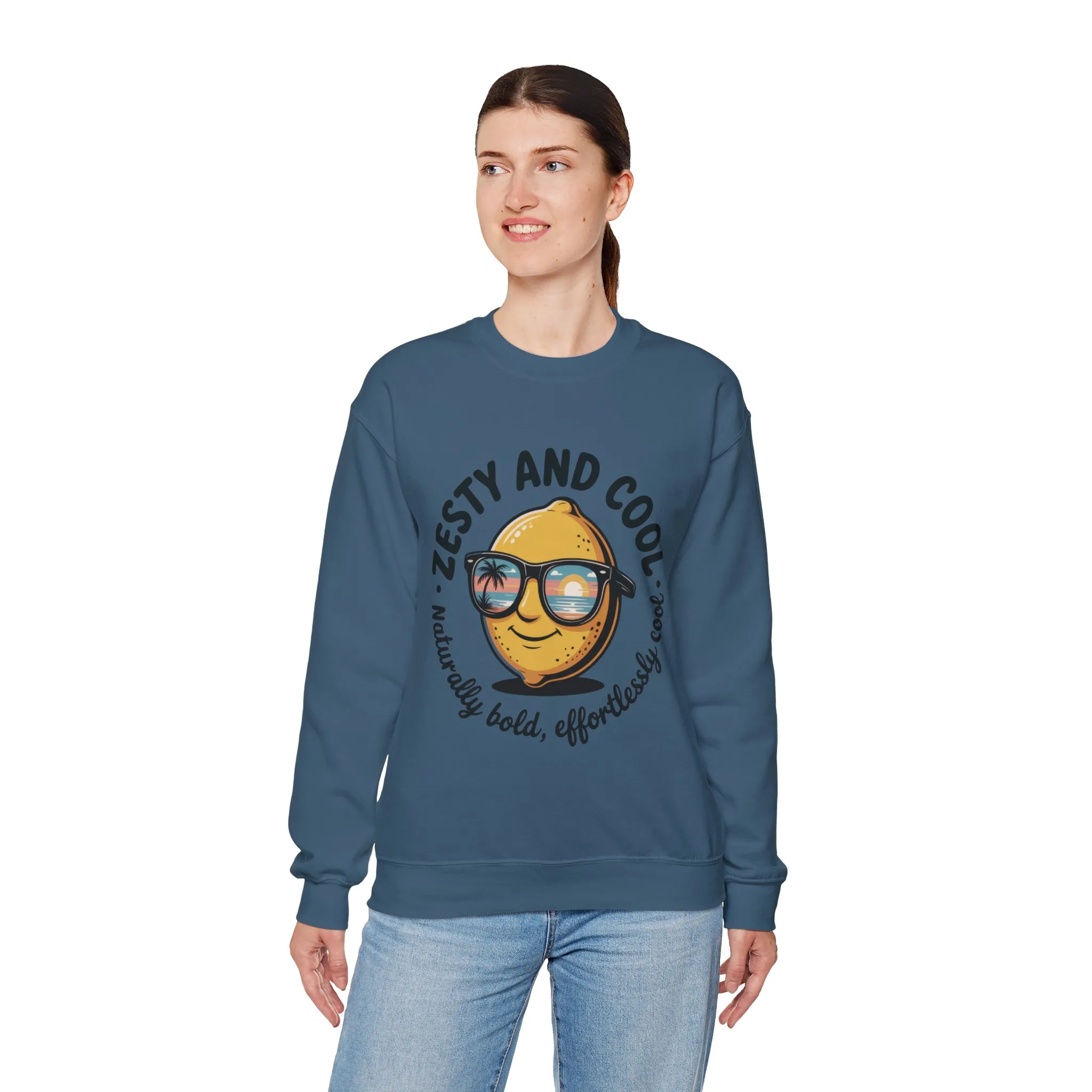 Zesty and Cool Crewneck Sweatshirt, Womens Lemon Sweatshirt for Casual Wear, Trendy Gift, Summer Vibes, Comfortable Apparel - Image 36