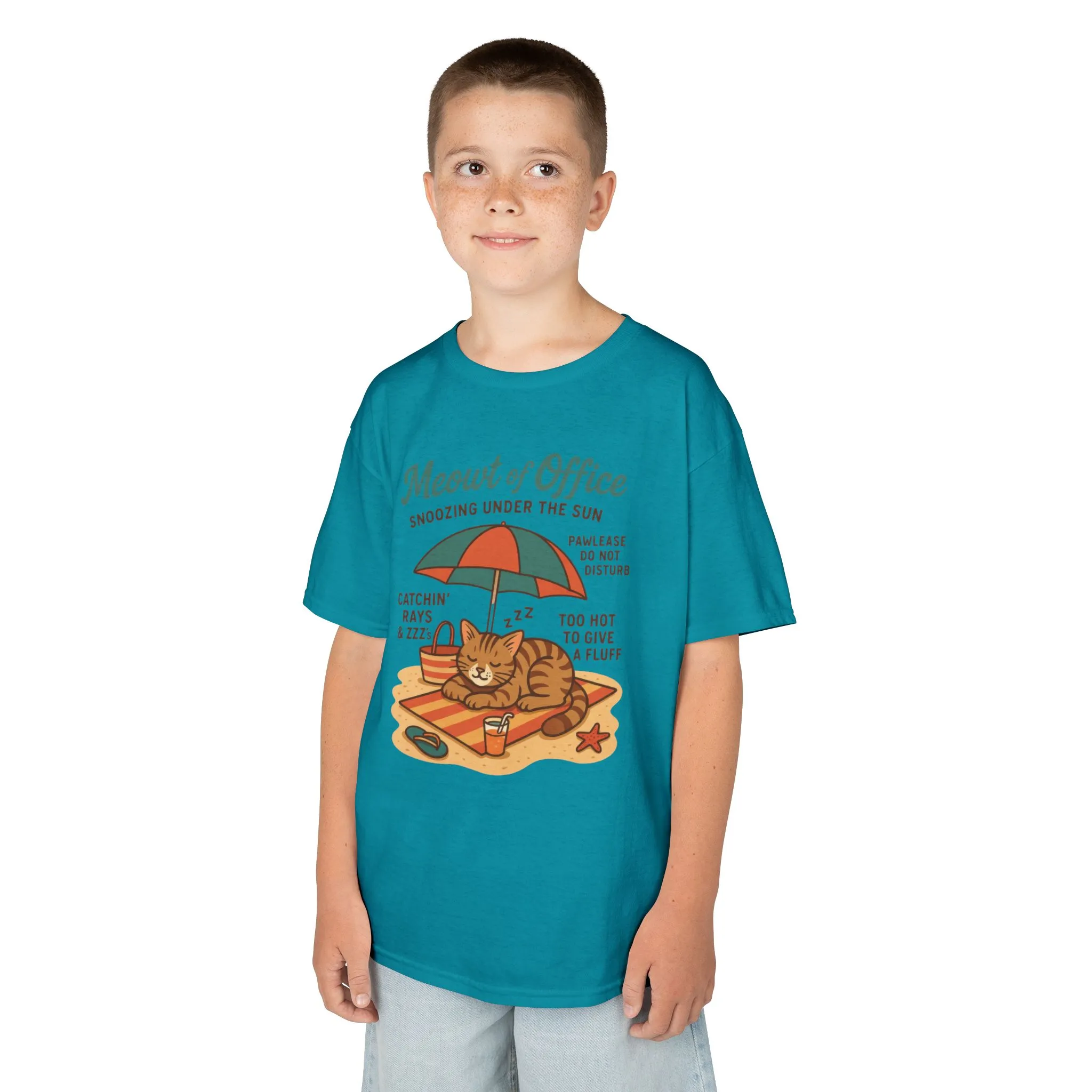 Kids Cat-Themed T-Shirt - Meowt of Office, Cute Summer Tee, Cat Lover Gift, Fun Playwear, Summer Beach Vacation Tee - Image 18