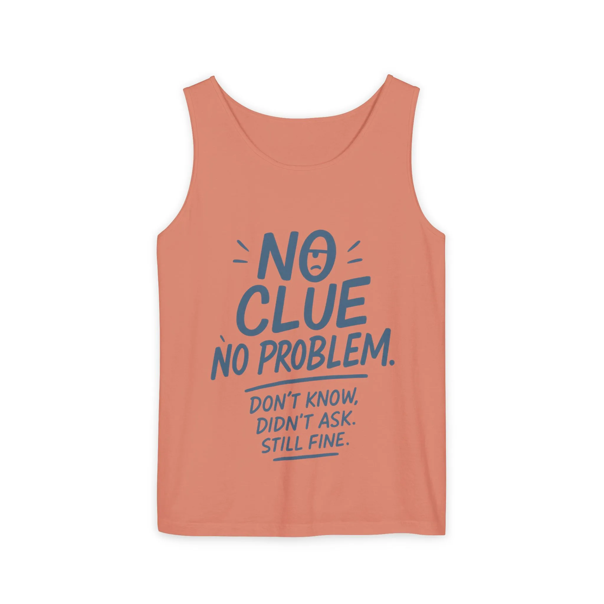 Funny No Clue Mens Tank Top, No Problem Quote, Dont Know Didnt Ask Slogan Tee, Workout Sleeveless Gym Shirt, Relaxed Fit Gift for Him - Image 4