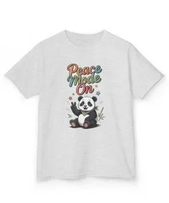 Peace Mode On Kids Tee, Cute Panda Shirt, Fun Gift for Children, Peace-Themed Apparel, Perfect for Birthdays, Casual Wear