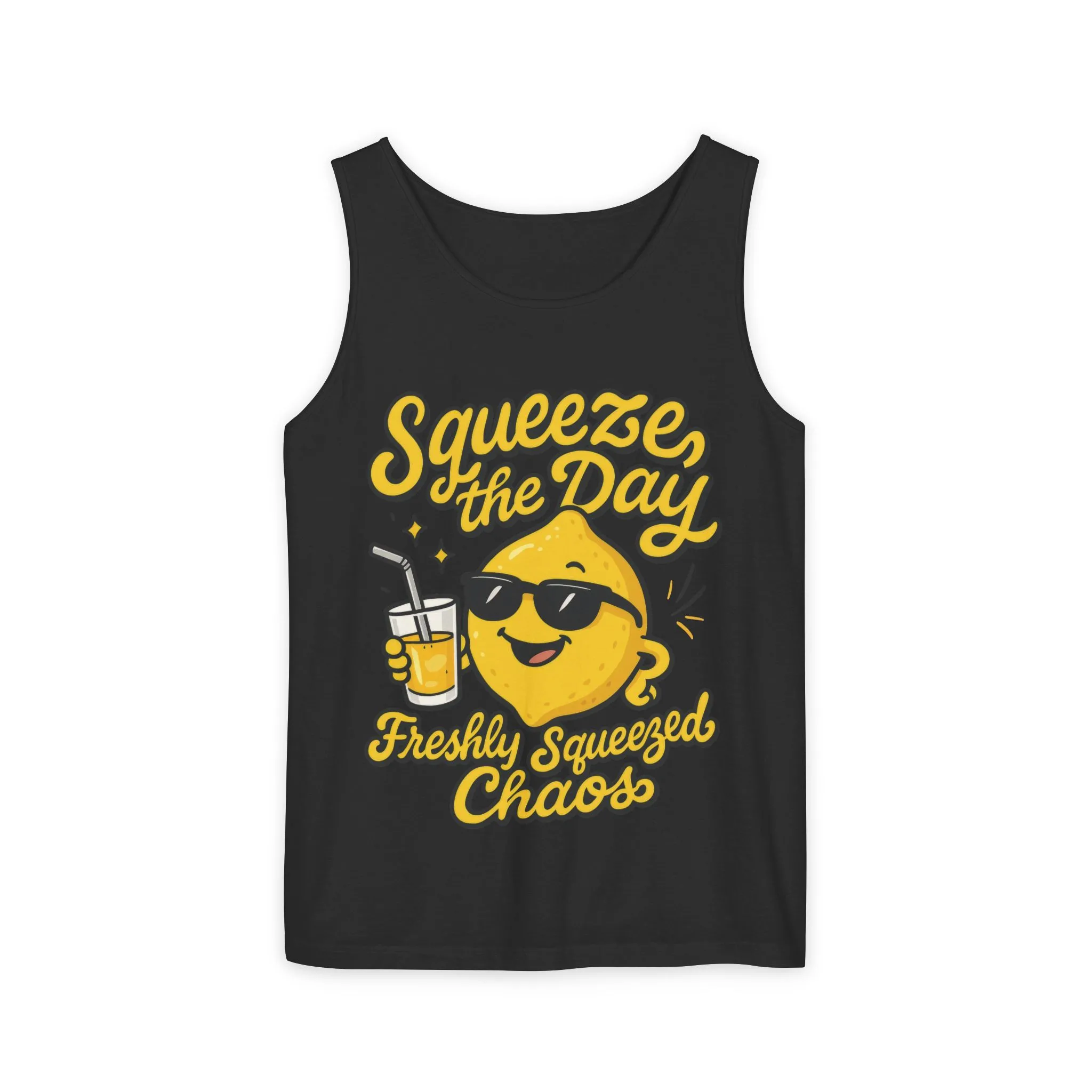 Squeeze The Day Womens Tank Top - Funny Lemon Pun Shirt - Freshly Squeezed Chaos Summer Citrus Top, Casual Beachwear, Fun Summer Apparel - Image 11