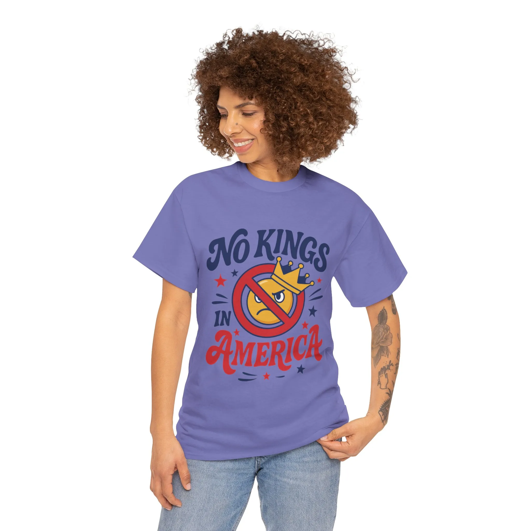 No Kings in America Unisex T-Shirt - Funny Patriotic Anti Monarchy Tee - 4th of July USA Shirt, Political Rallies, Statement Wear - Image 26