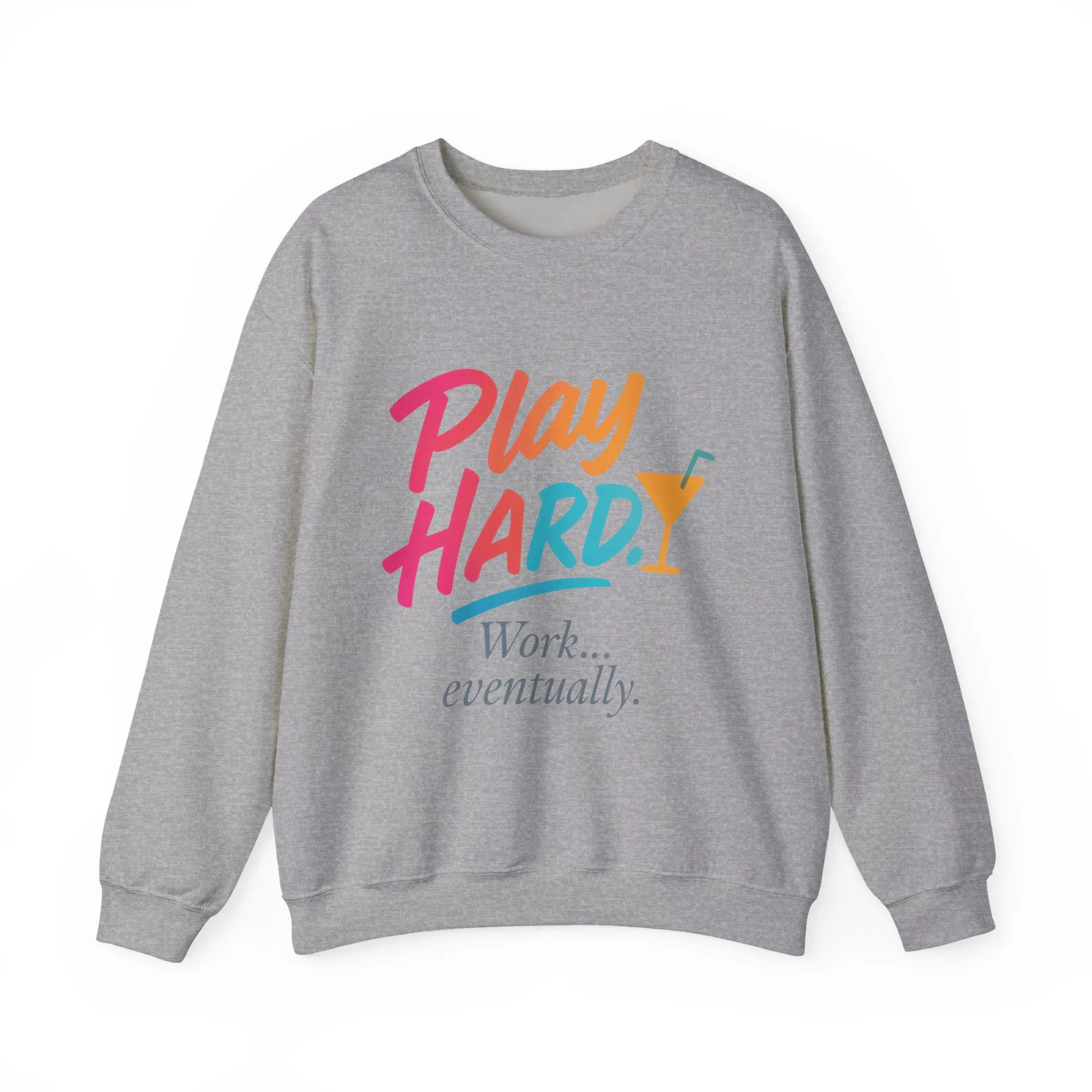 Play Hard Work Eventually Sweatshirt, Funny Cocktail Graphic Tee, Womens Party Sweatshirt, Relaxed Vacation Top, Cozy Style - Image 28