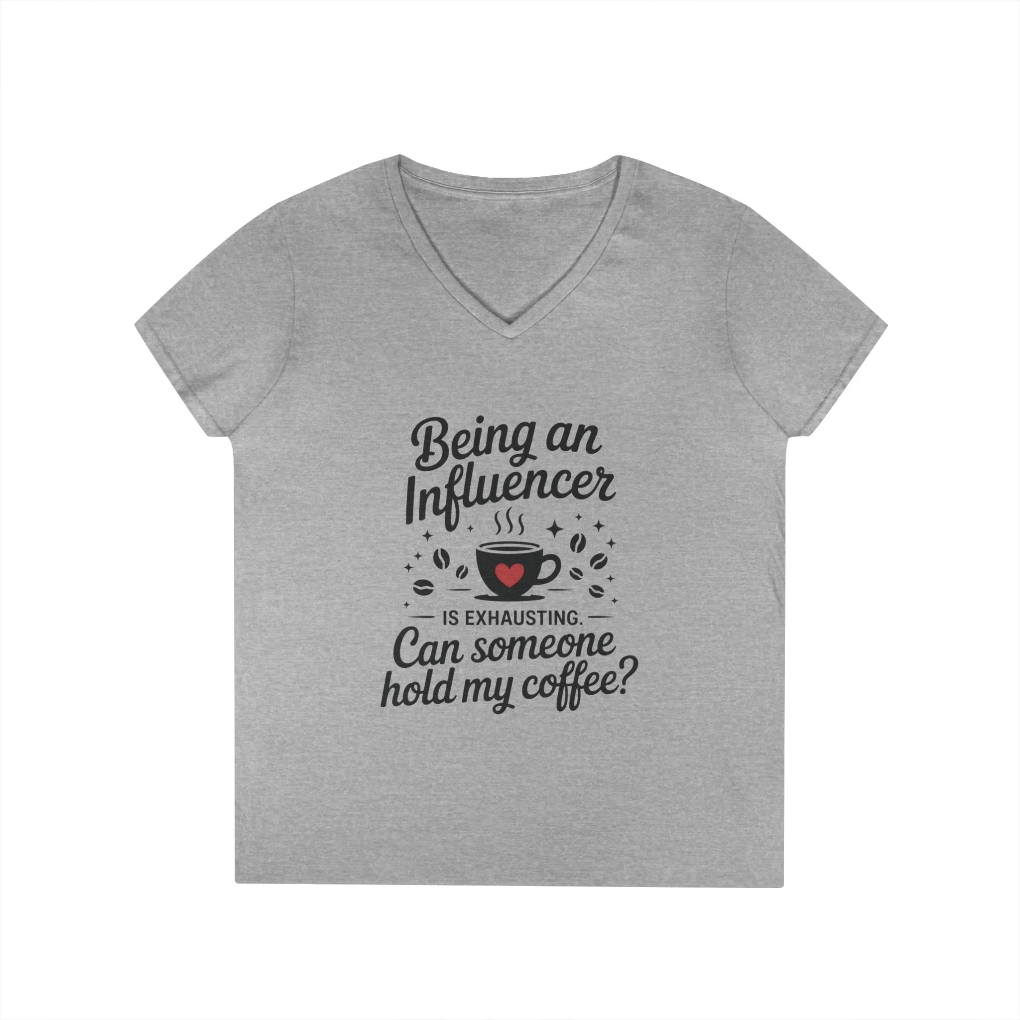 Funny Influencer V-Neck T-Shirt, Social Media Humor Womens Tee, Content Creators, Instagram girl top, tiktok fashion, gift for Coffee Lovers - Image 7