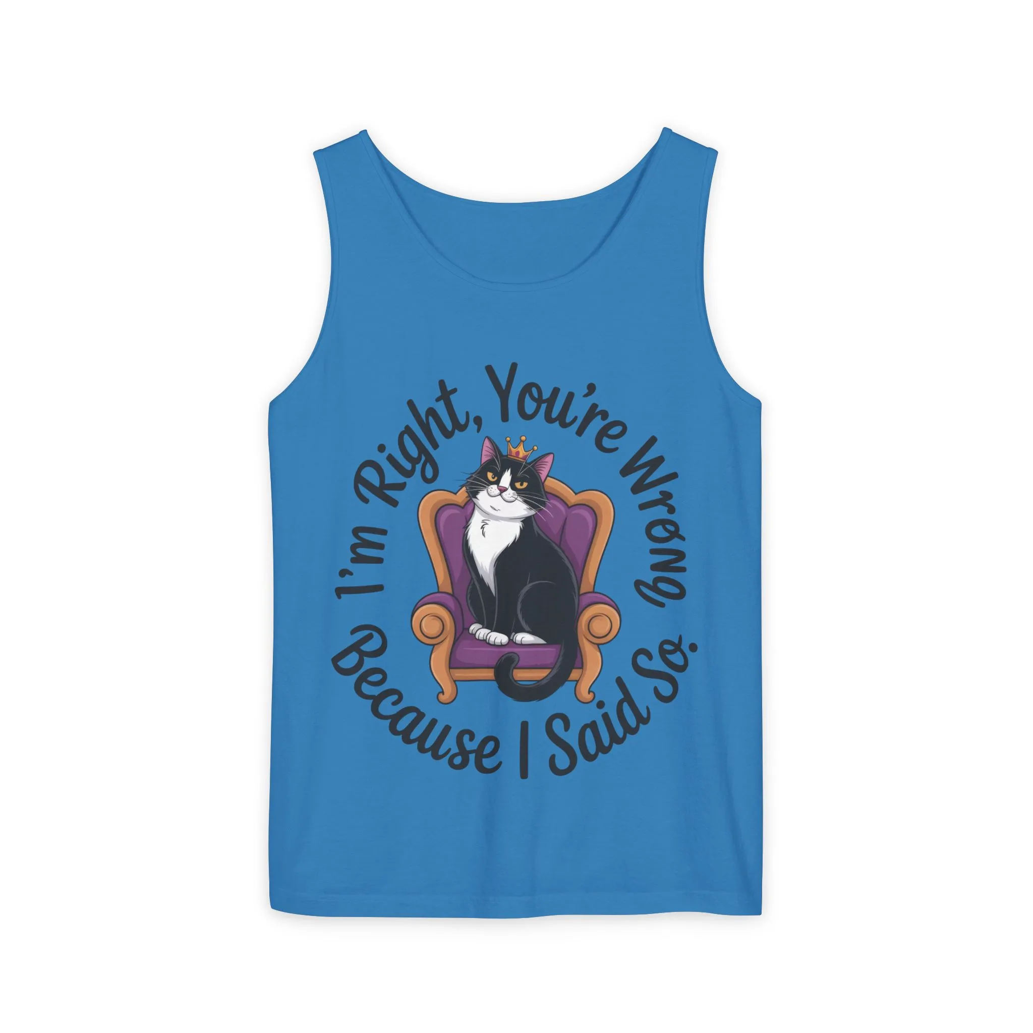 Funny Cat Queen Tank Top, Sassy Cat Graphic Tee for Women, Cat Mom Humor Tee Gift, Funny Graphic T-Shirt, I'm Right, You're Wrong Tee - Image 13