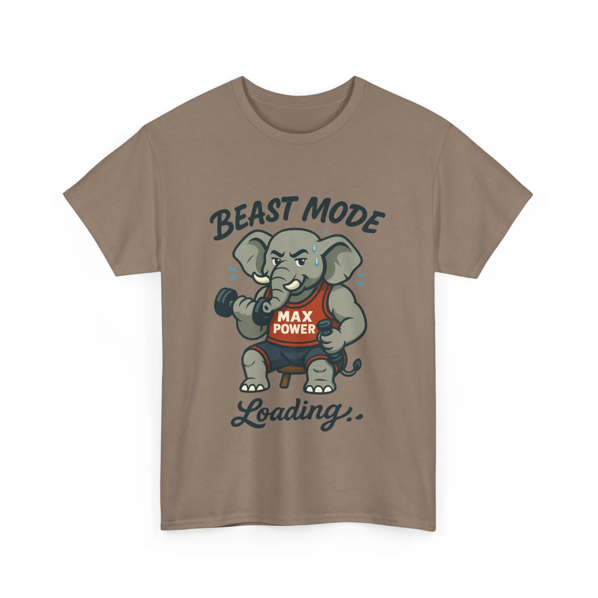 Beast Mode Elephant Gym Shirt, Funny Workout T-Shirt For Men, Max Power Fitness Tee, Beast Mode Loading Graphic, Gym Motivation Gift - Image 10