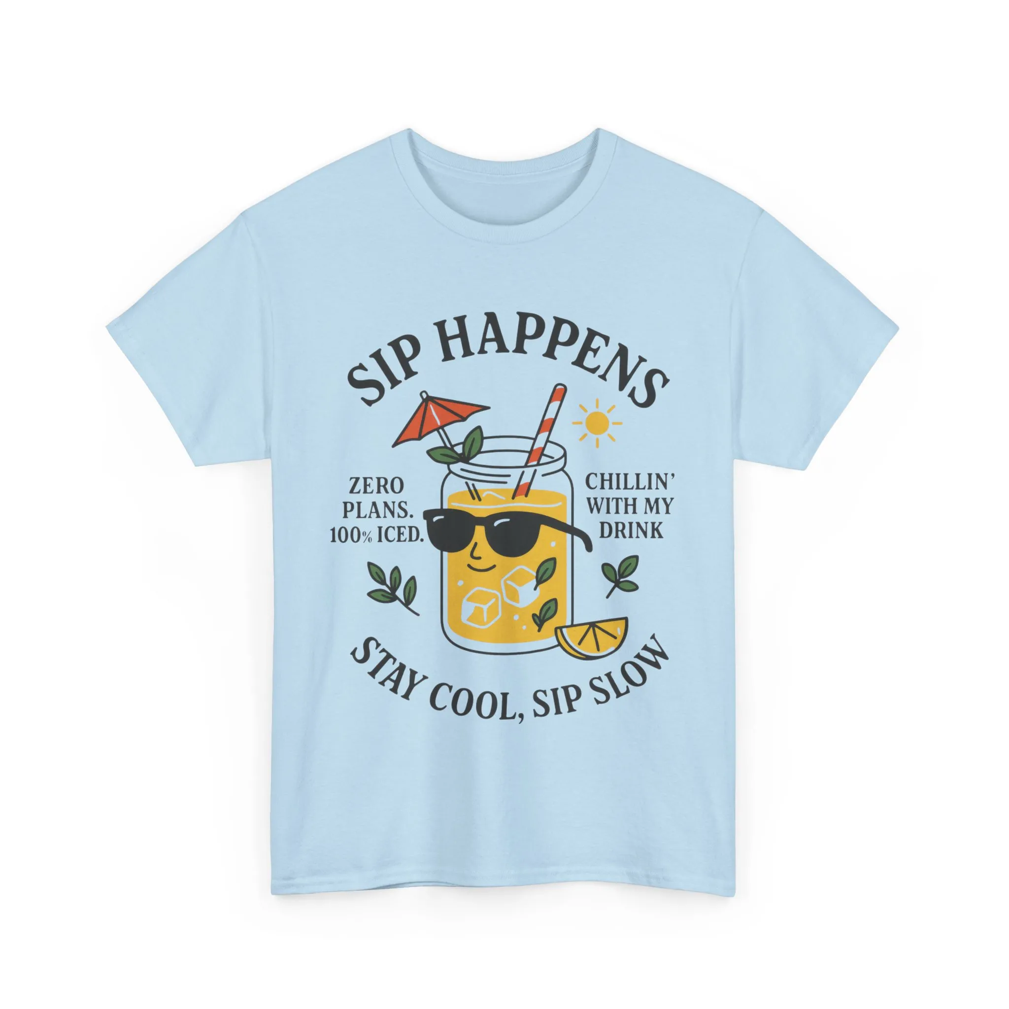 Sip Happens Womens T-Shirt, Funny Summer Drink Graphic Tee, Stay Cool Sip Slow Lemonade Shirt, , Beach Wear, BBQ Parties, Chill Summer Vibes - Image 13