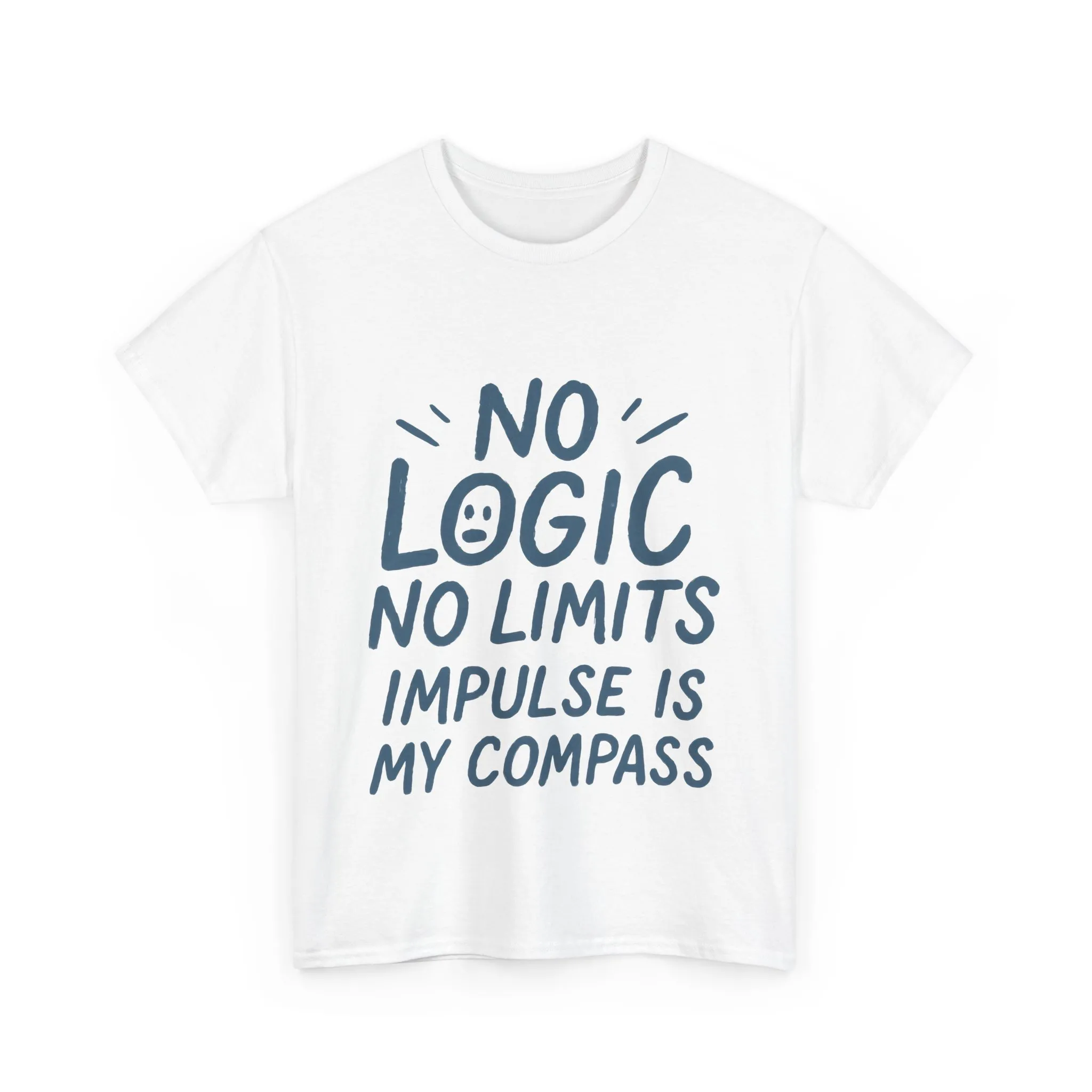 Funny No Logic Mens T-Shirt, No Limits Impulse Quote, Relaxed Fit Graphic Tee, Gift for Him, Casual Wear for Creatives, Gift for Artists - Image 3