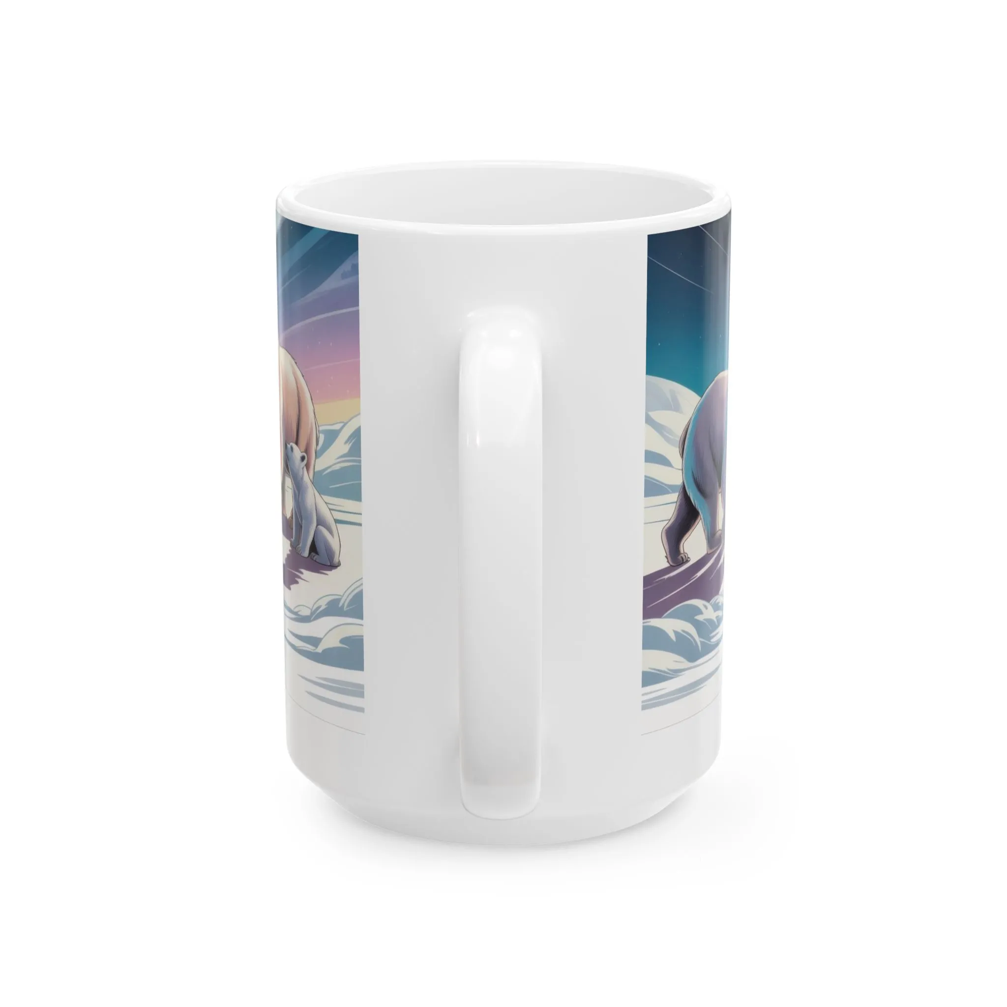 Northern Serenity Polar Bear Mug, Arctic Aurora Coffee Cup, Winter Wildlife Gift, Cute Animal Nature Lover Mug, Holiday Present - Image 8