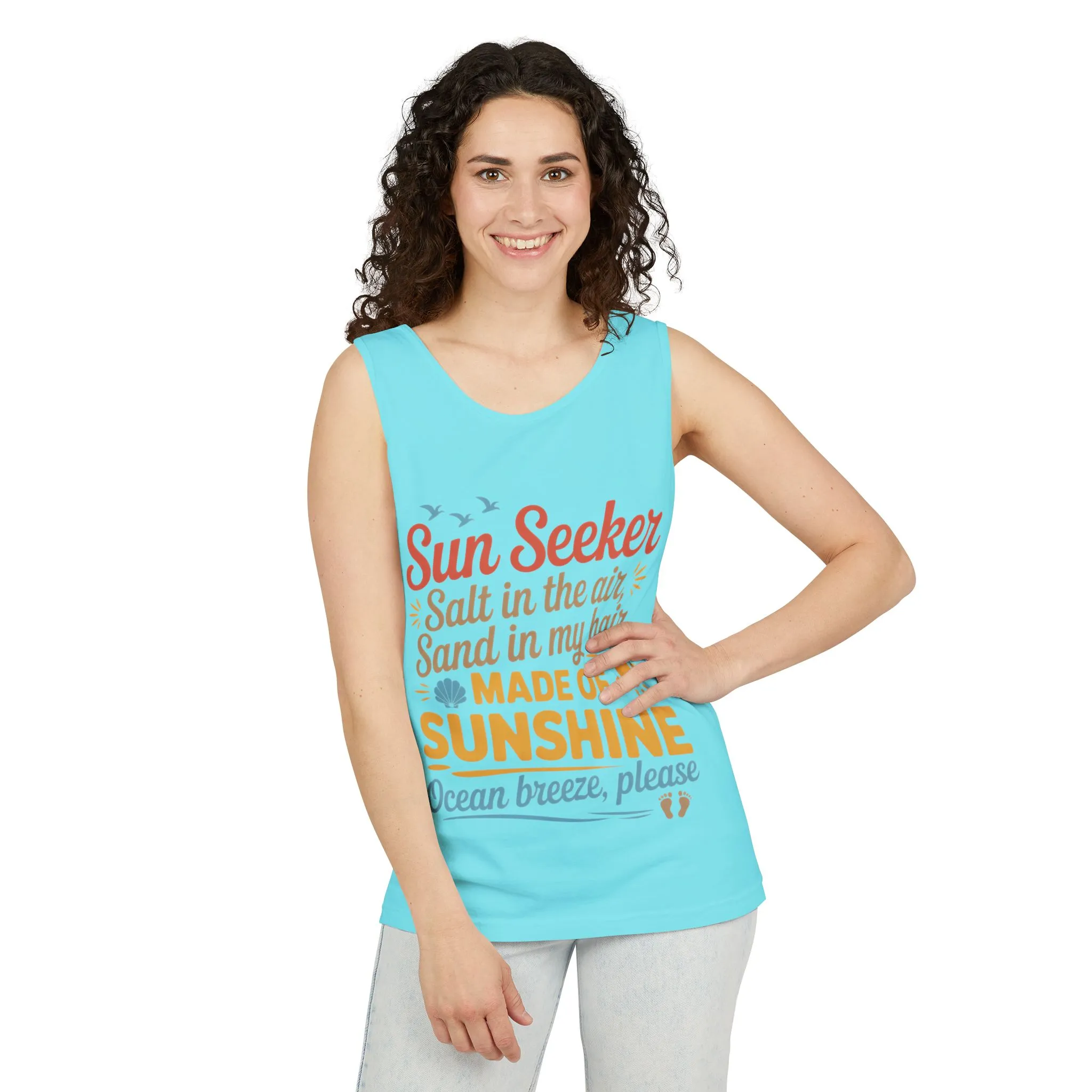 Sun Seeker Summer Quote Tank Top, Made of Sunshine Beach Vibes Tee, Ocean Breeze Please Tank Top for Women, Salt in the Air Sand Top - Image 15