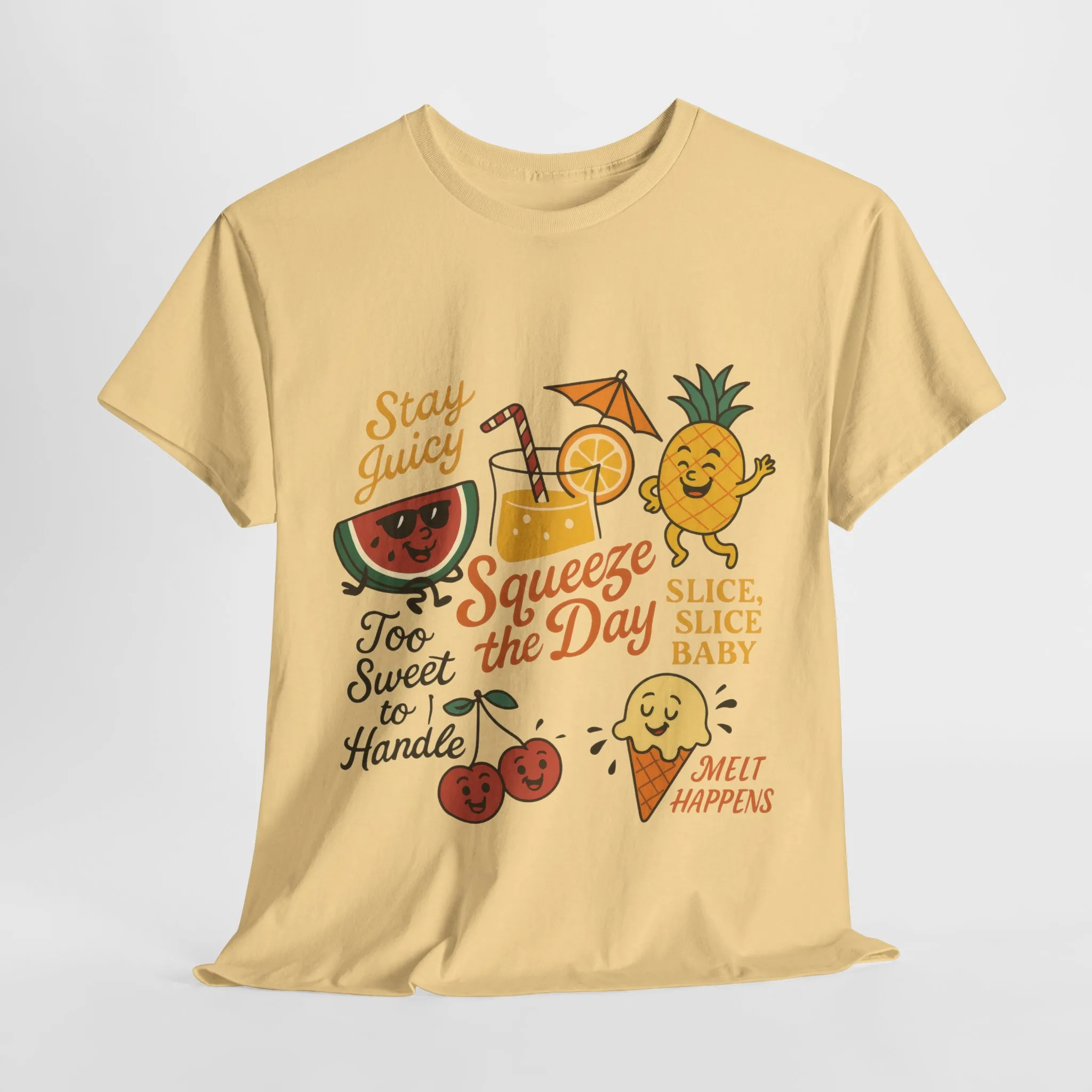 Cute Fruit Pun T-Shirt for Women, Summer Graphic Tee, Kawaii Watermelon Pineapple Ice Cream Design, Squeeze the Day Shirt, Stay Juicy Top - Image 7
